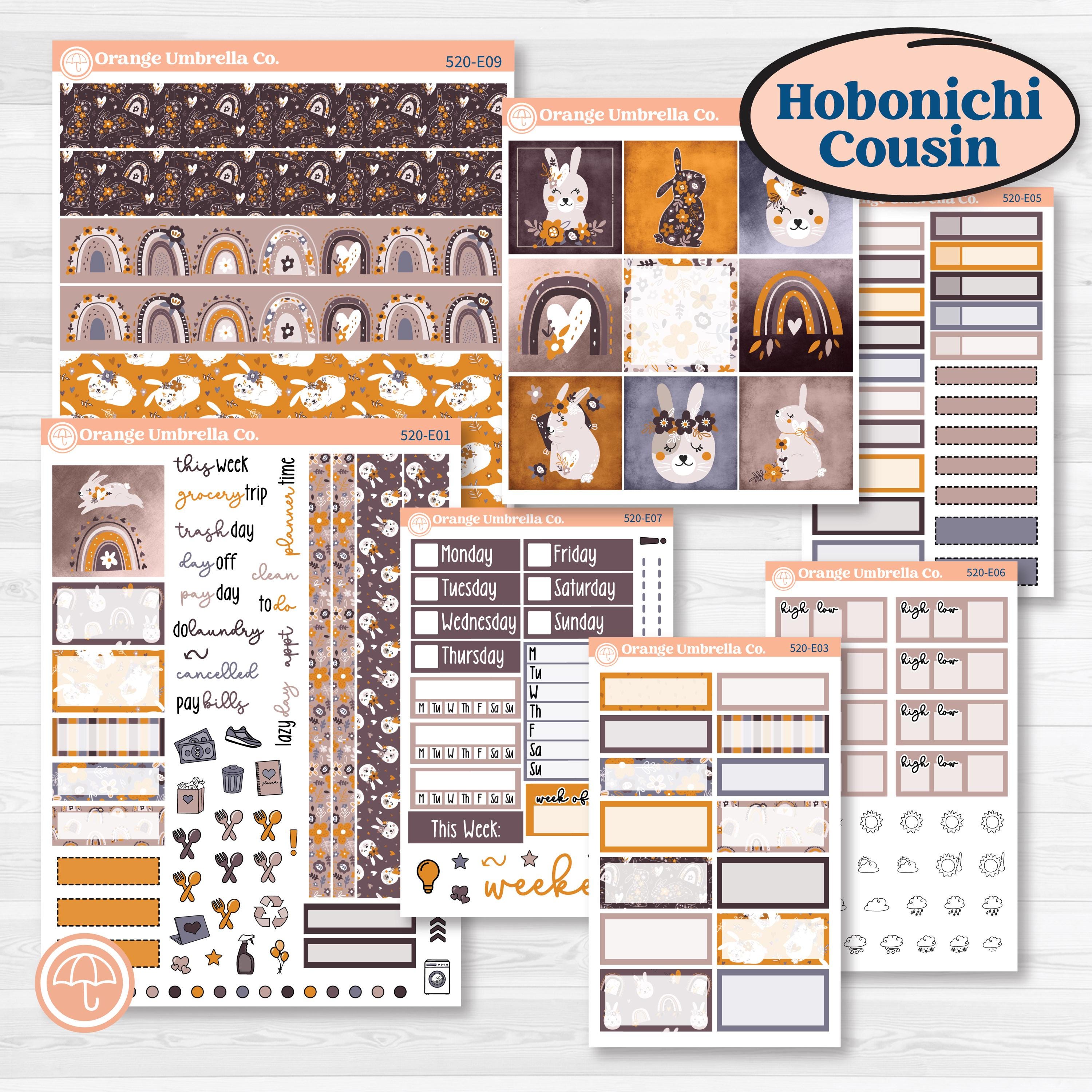 Playful Easter Bunnies | Hobonichi Cousin Weekly & Daily Planner Kit Stickers | Bunny Hop | KIT-520-E
