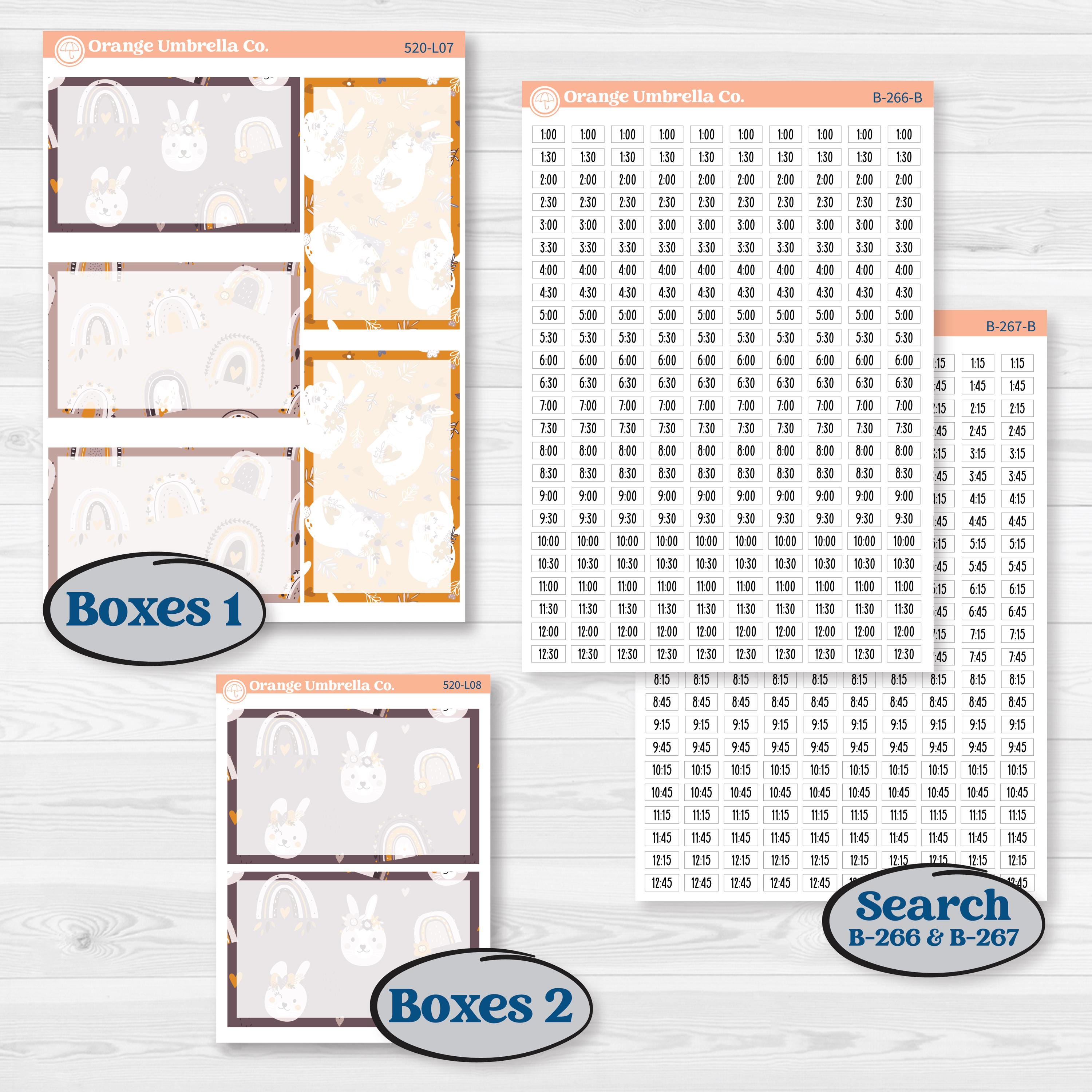 Playful Easter Bunnies | 7x9 Plum Daily Planner Kit Stickers | Bunny Hop | KIT-520-L