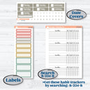 Rainy Day | Plum Vertical Priorities 7x9 Planner Kit Stickers | Stellas Umbrella | KIT-521-H