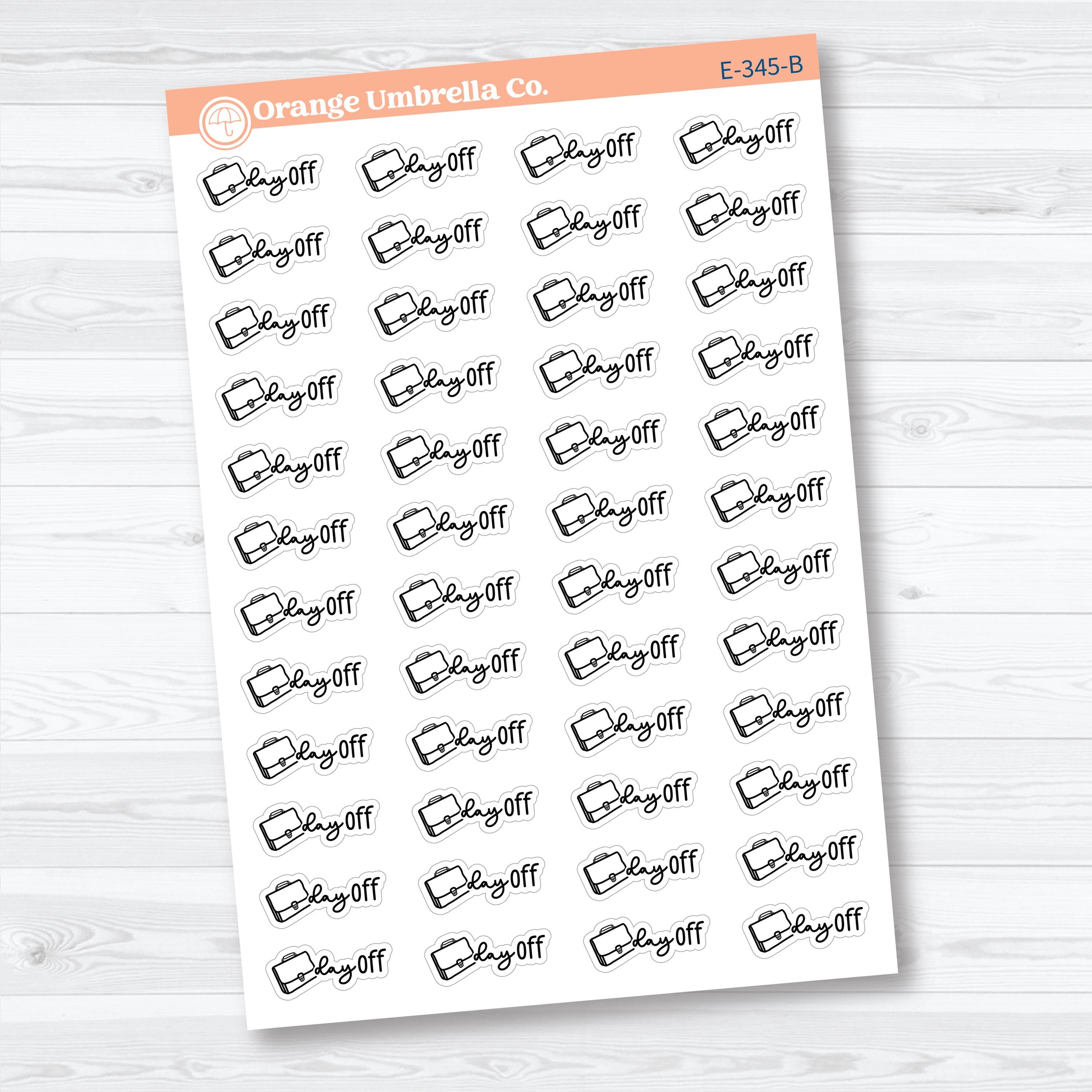 Day Off Event Labels | Hand Doodled Planner Stickers | F18 | E-345