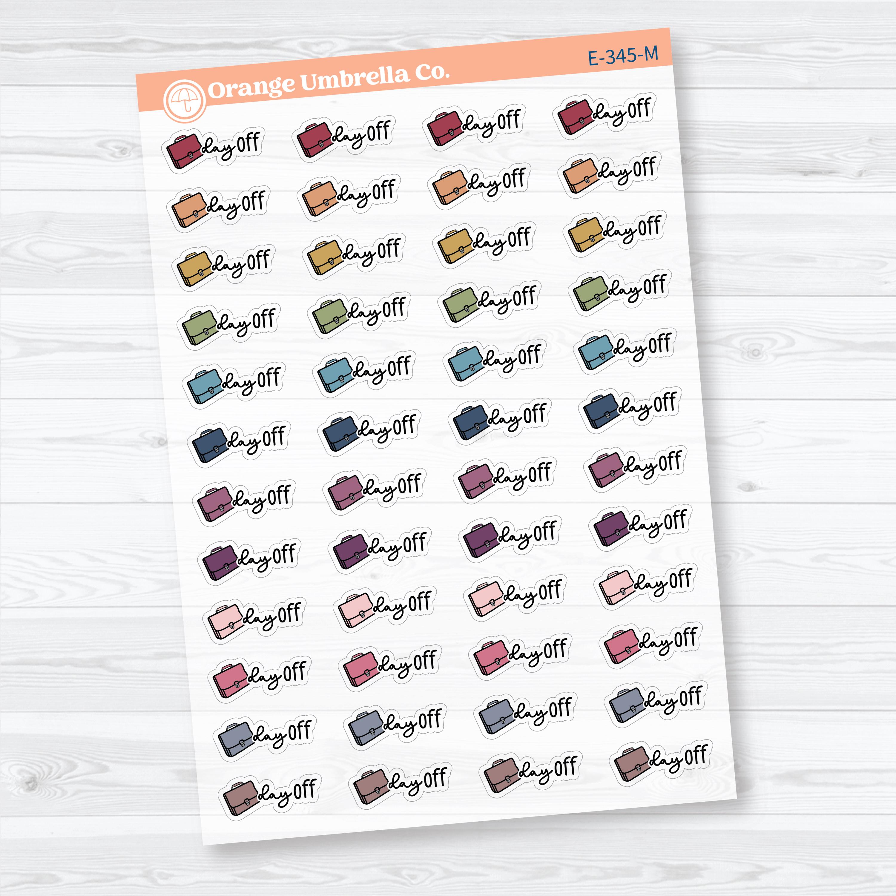 Day Off Event Labels | Hand Doodled Clear Matte Planner Stickers | F18 | E-345-CM