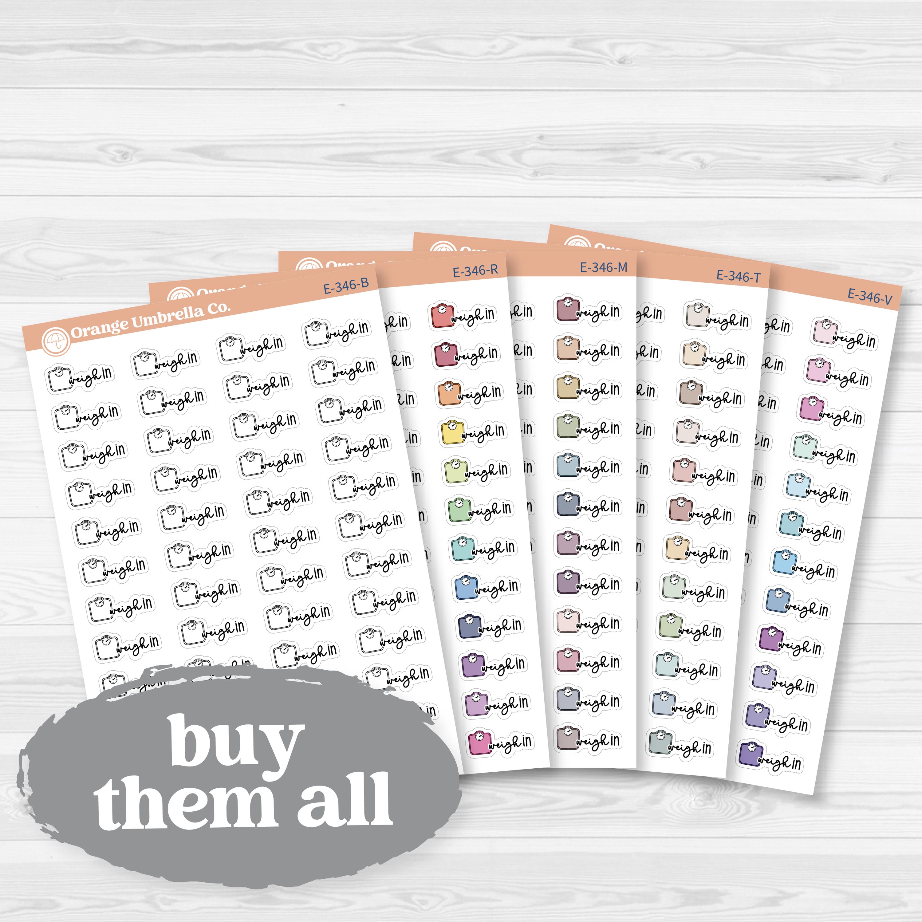 Weigh In Event Labels | Hand Doodled Planner Stickers | F18 | E-346