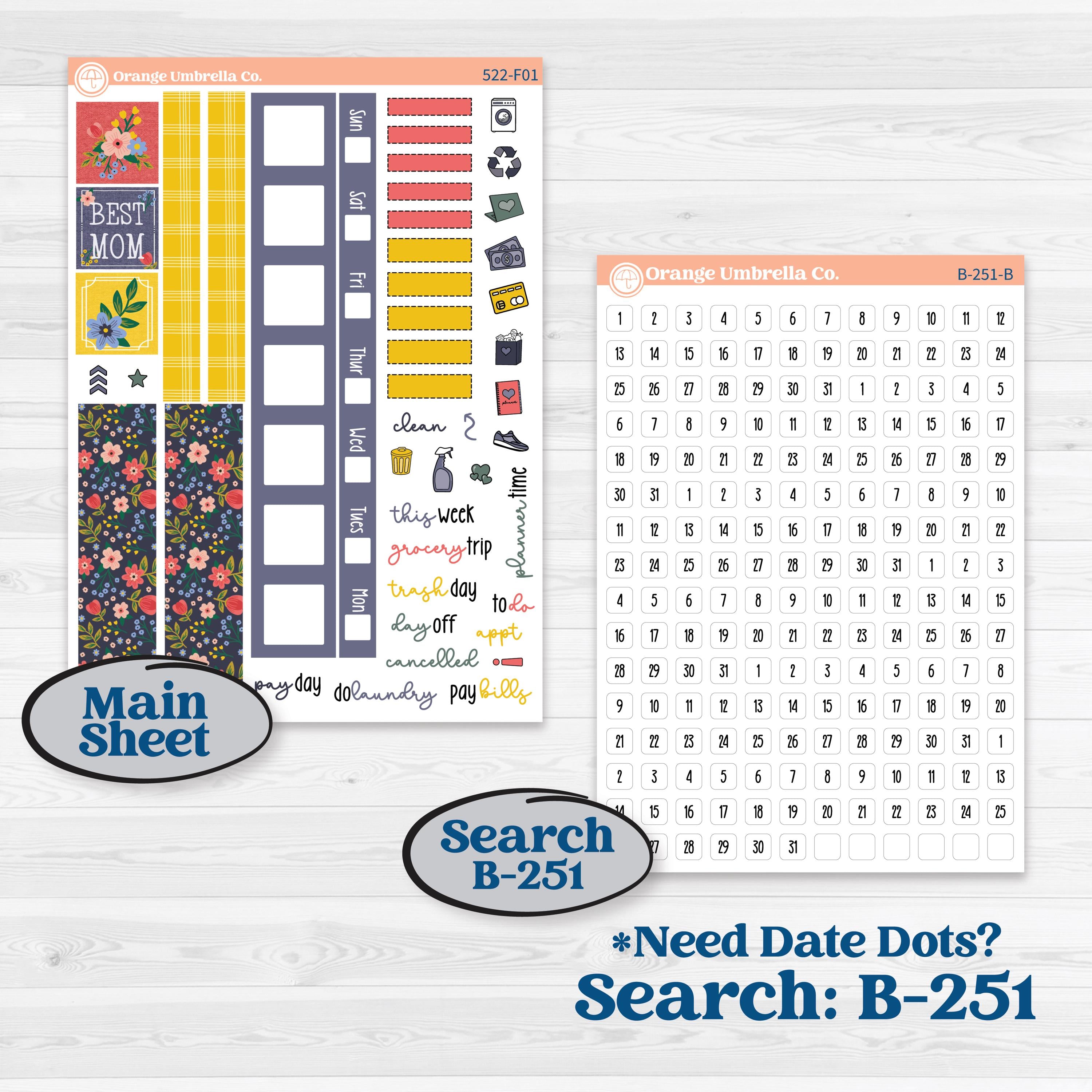 Mother’s Day | Hobonichi Weeks Weekly Planner Kit Stickers | Best Mom | KIT-522-F