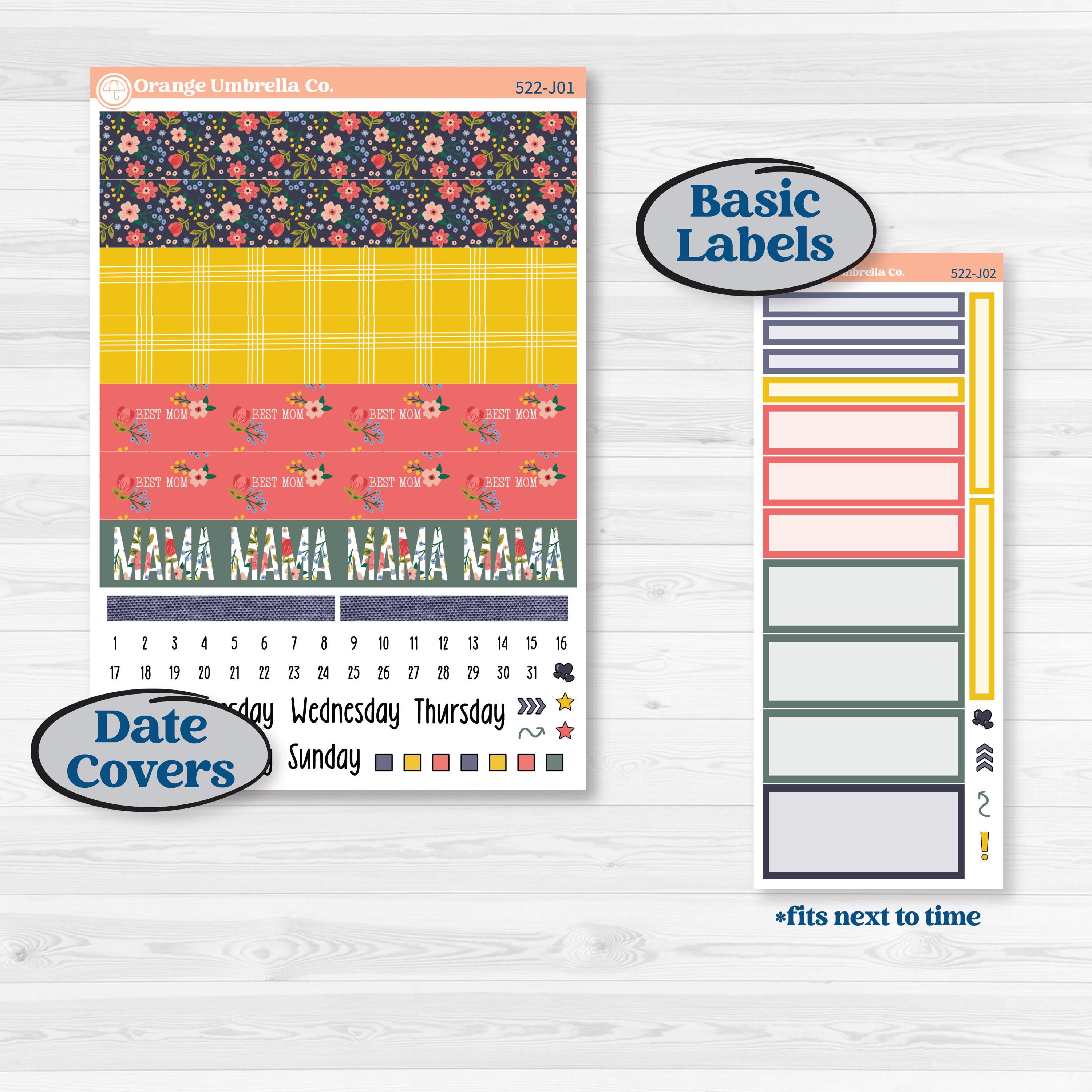 Mother’s Day | A5 Daily Duo Planner Kit Stickers | Best Mom | KIT-522-J