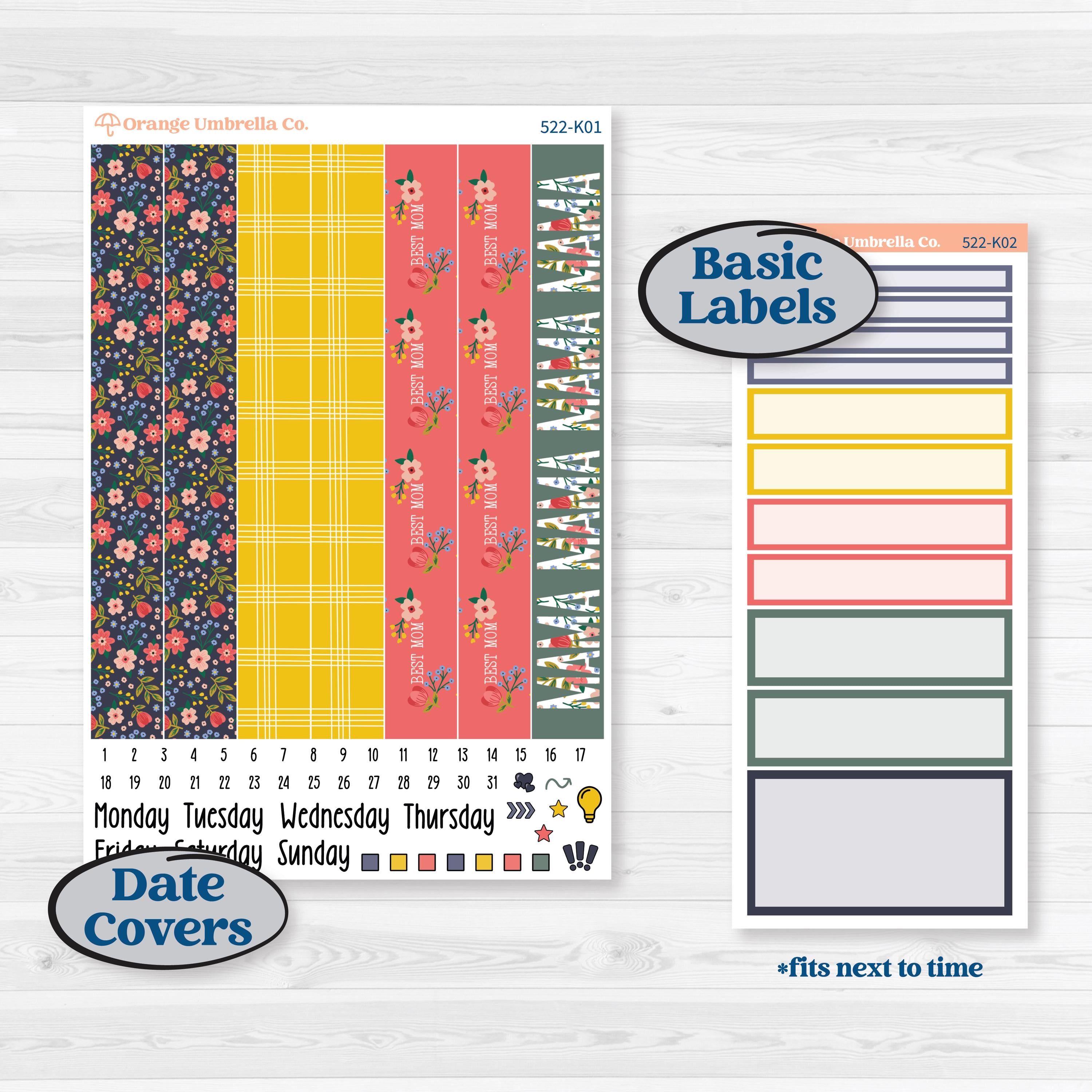 Mother’s Day | 7x9 Erin Condren Daily Duo Planner Kit Stickers | Best Mom | KIT-522-K