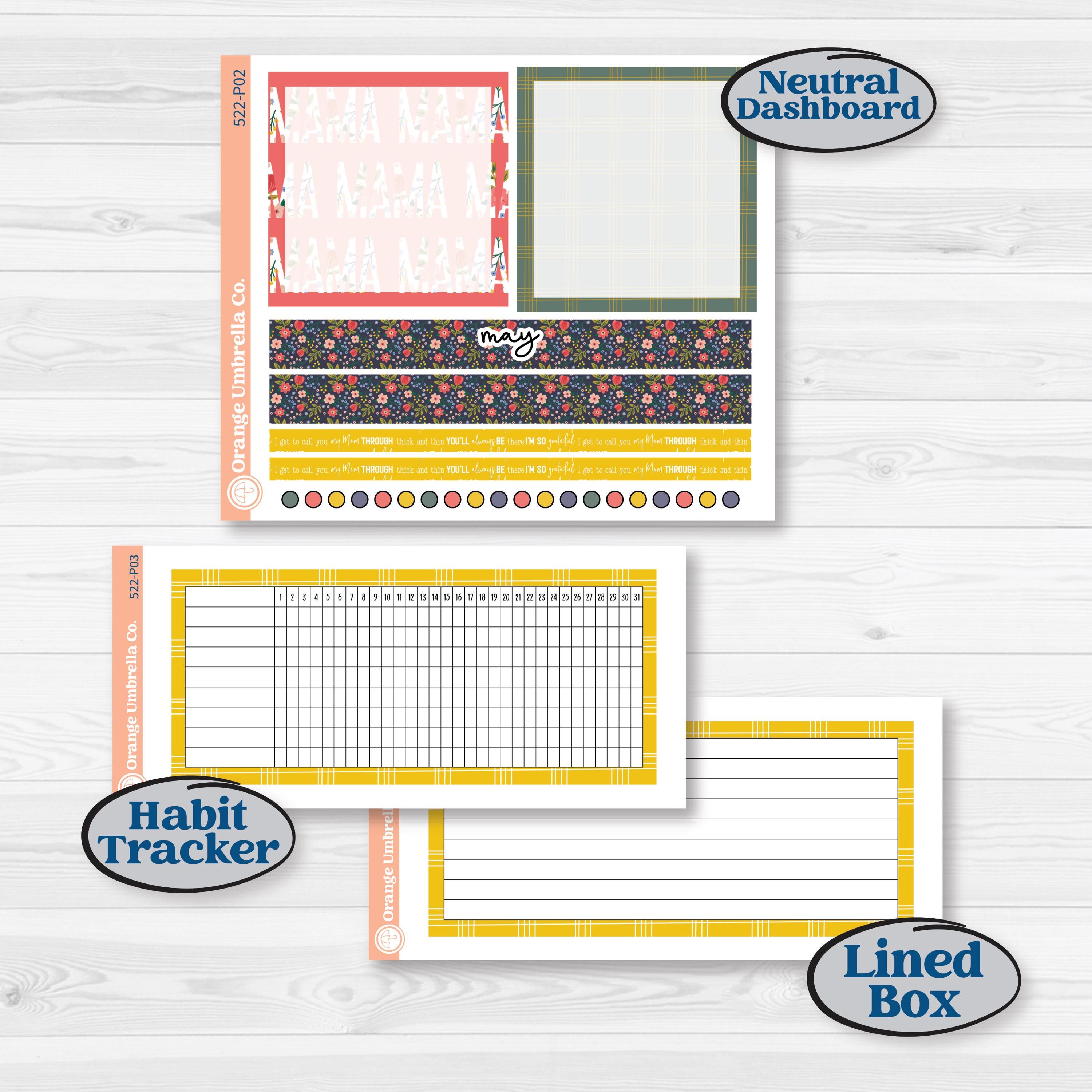 Mother’s Day | A5 Plum Monthly & Dashboard Planner Kit Stickers | Best Mom | KIT-522-P