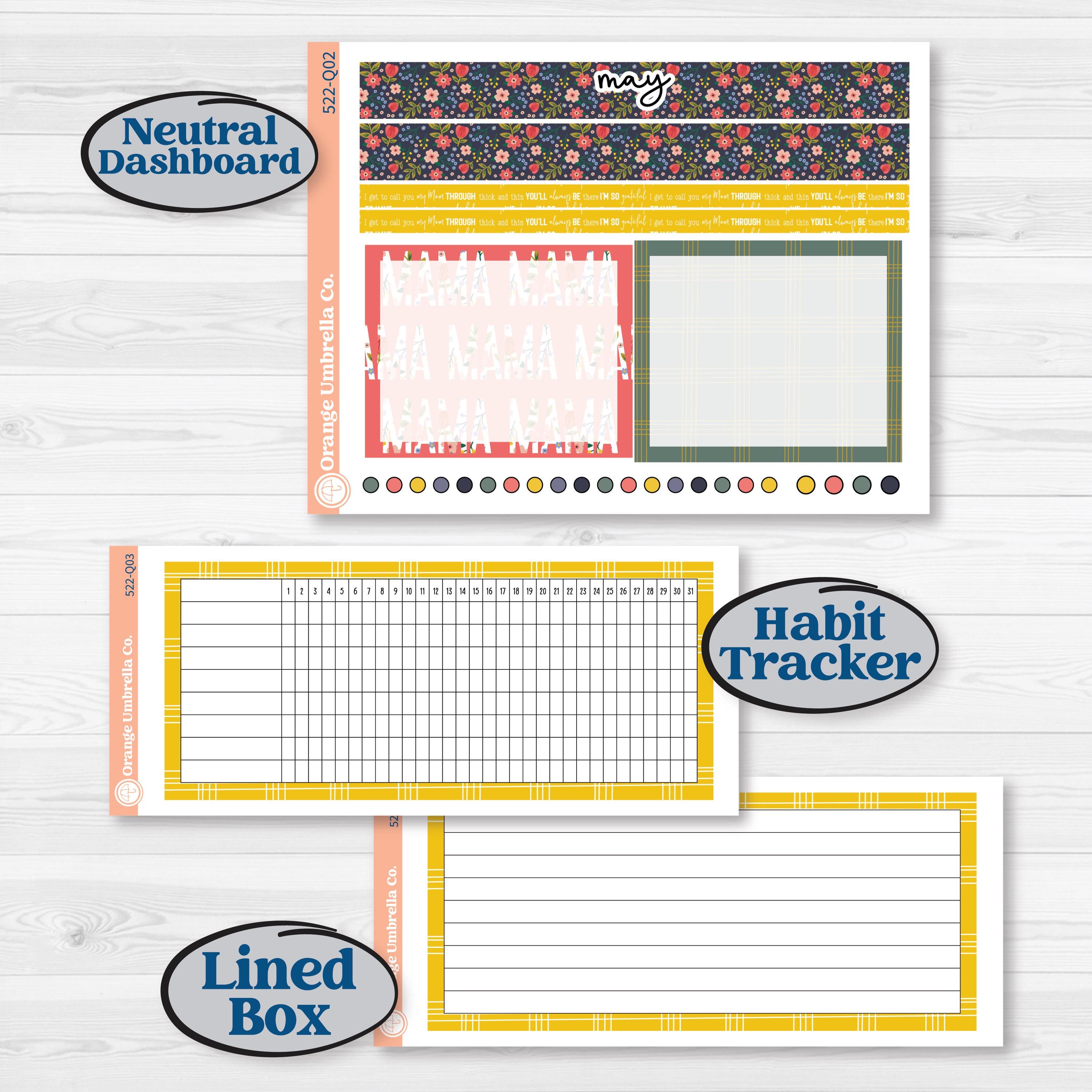 Mother’s Day | 7x9 Plum Monthly & Dashboard Planner Kit Stickers | Best Mom | KIT-522-Q
