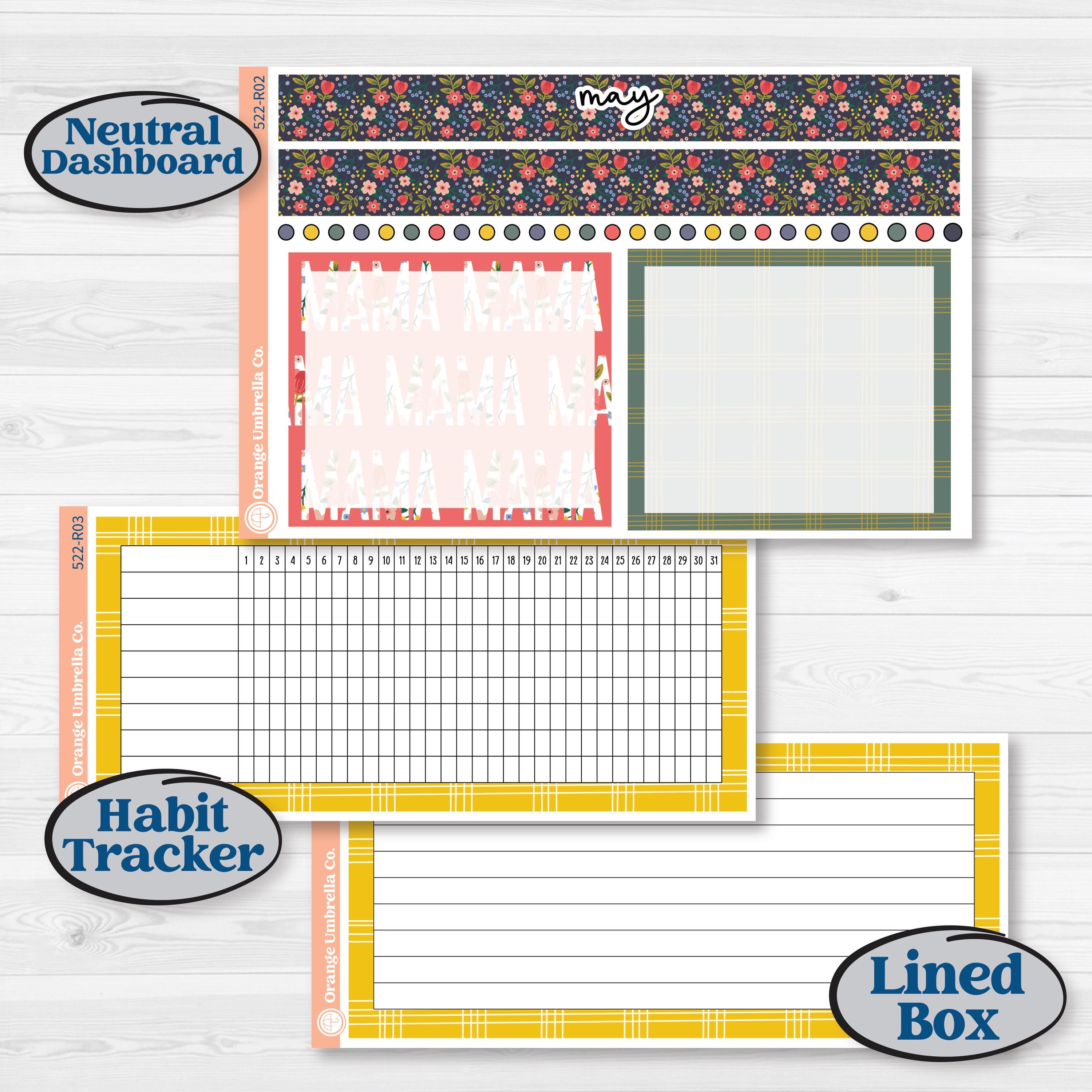Mother’s Day | 8.5x11 Plum Monthly & Dashboard Planner Kit Stickers | Best Mom | KIT-522-R