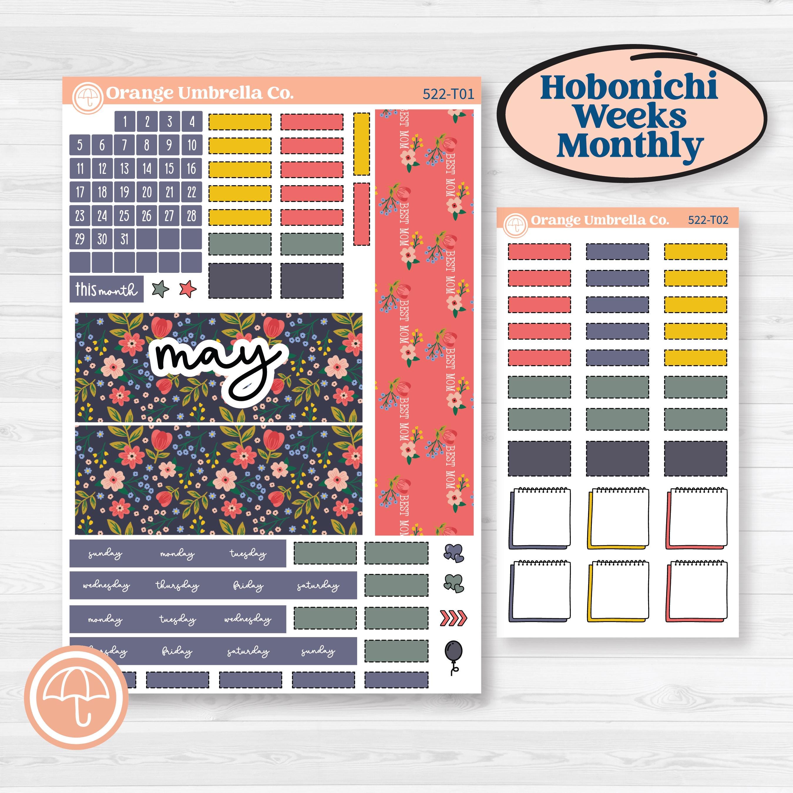 Mother’s Day | Hobonichi Weeks Monthly Planner Kit Stickers | Best Mom | KIT-522-T