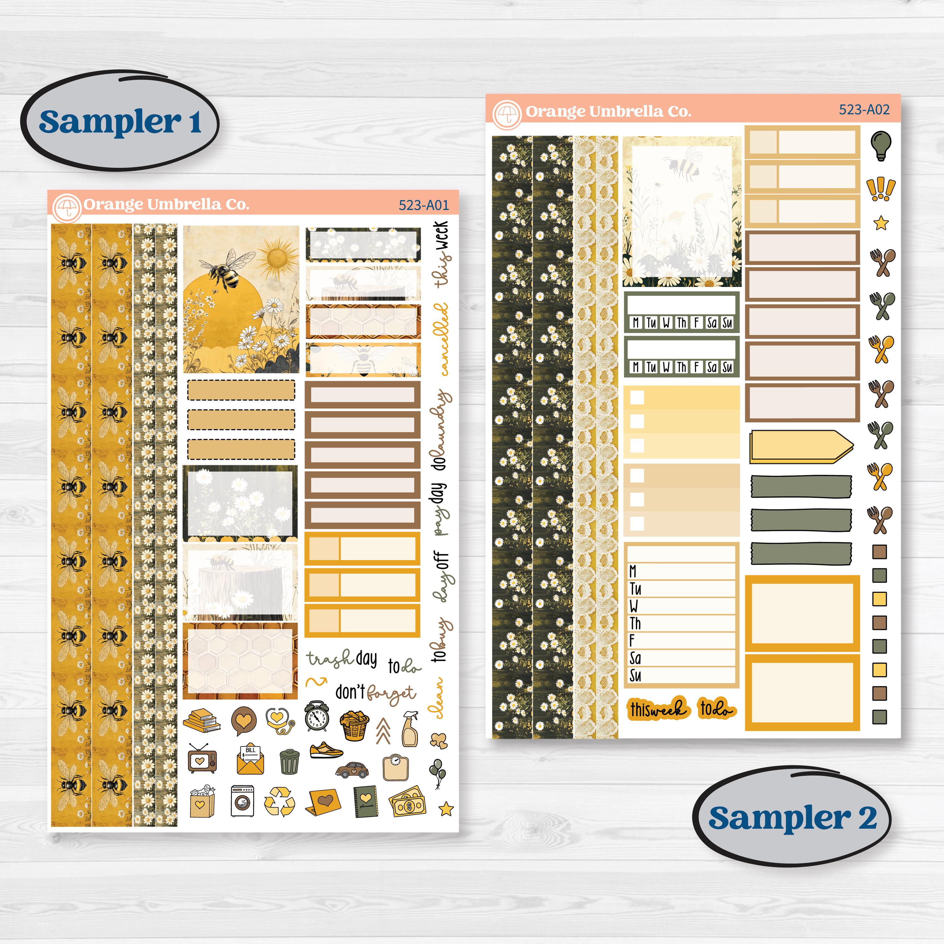 Honeybee Garden | Weekly Sticker Kit for Vertical Planners like Erin Condren | Bumble | KIT-523-A
