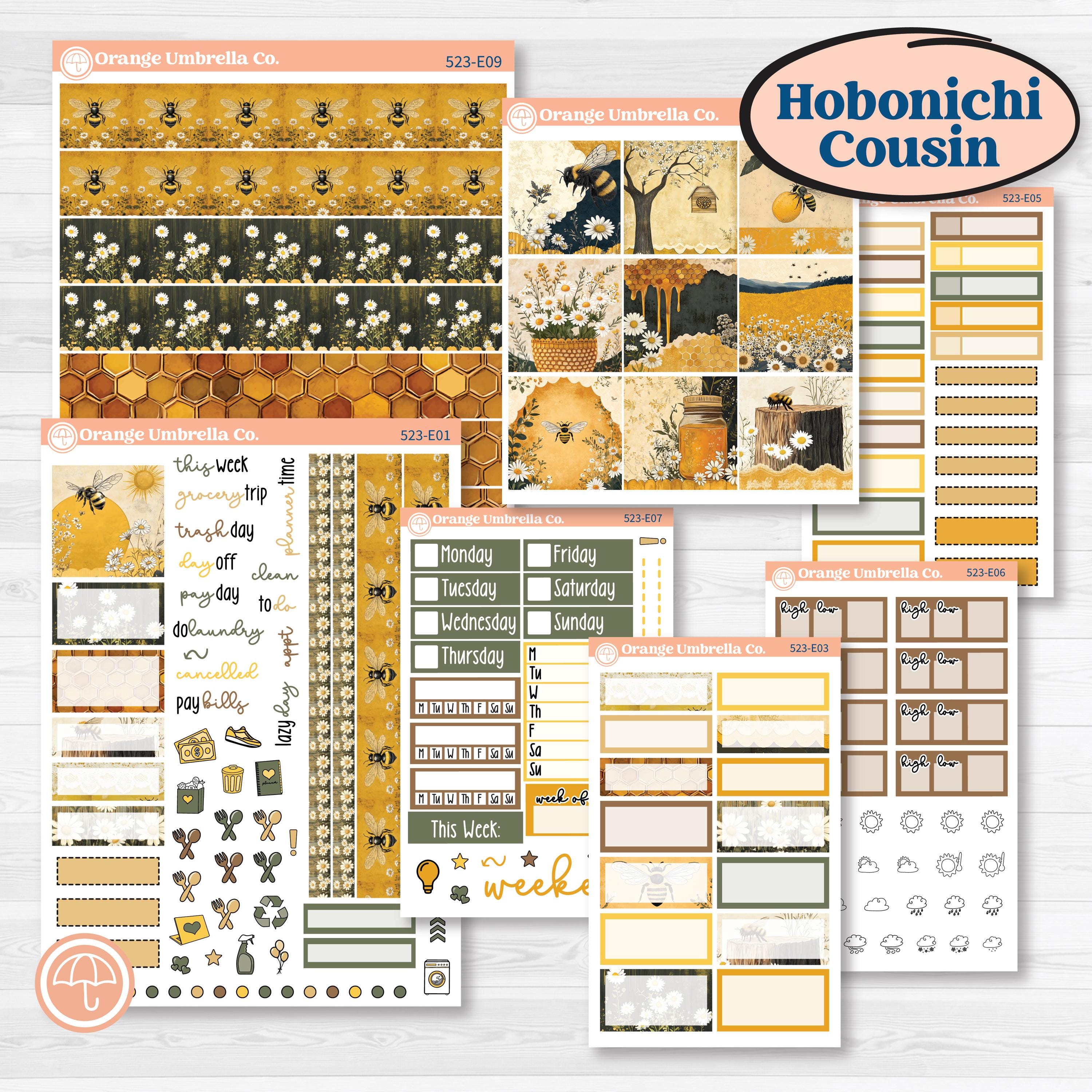 Honeybee Garden | Hobonichi Cousin Weekly & Daily Planner Kit Stickers | Bumble | KIT-523-E