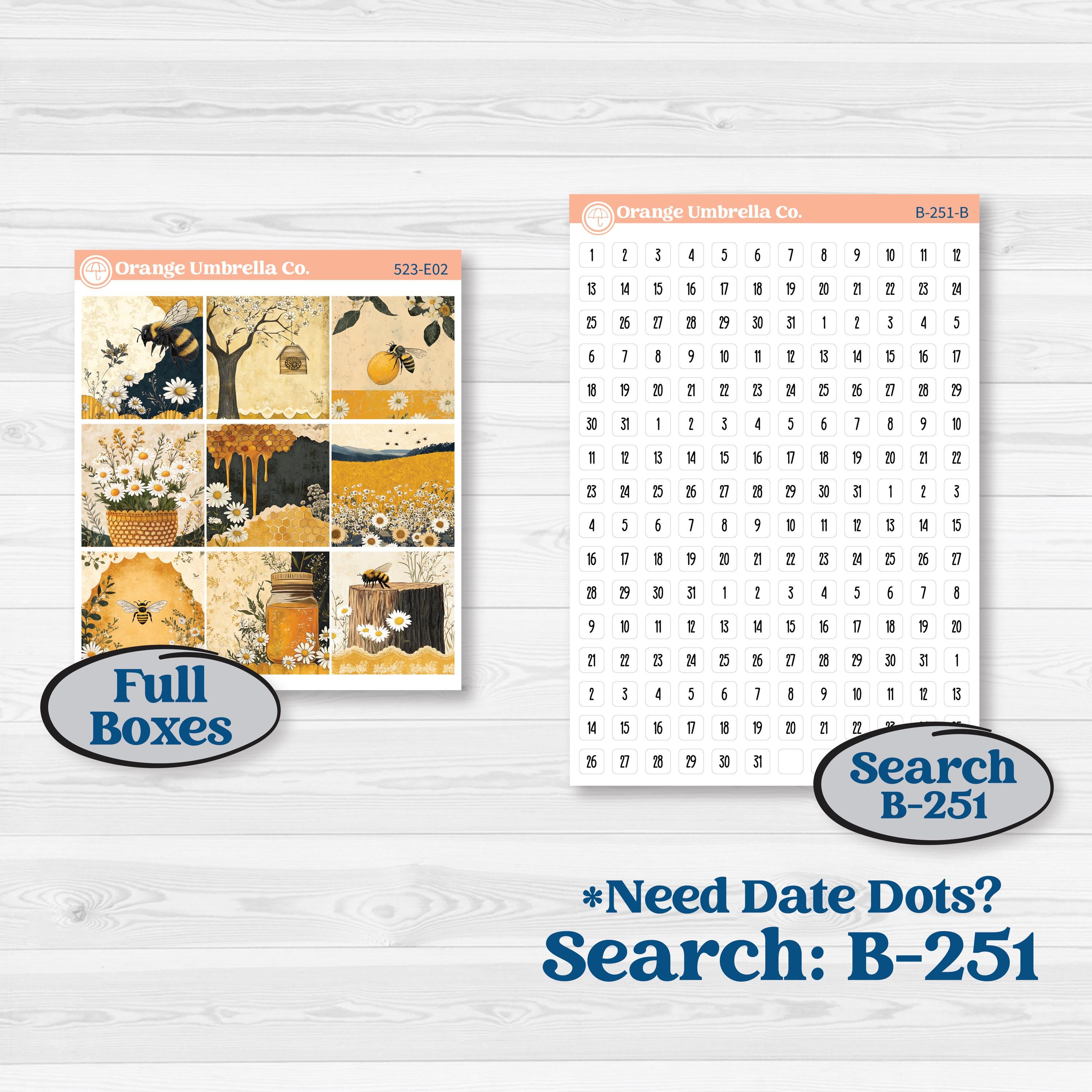 Honeybee Garden | Hobonichi Cousin Weekly & Daily Planner Kit Stickers | Bumble | KIT-523-E