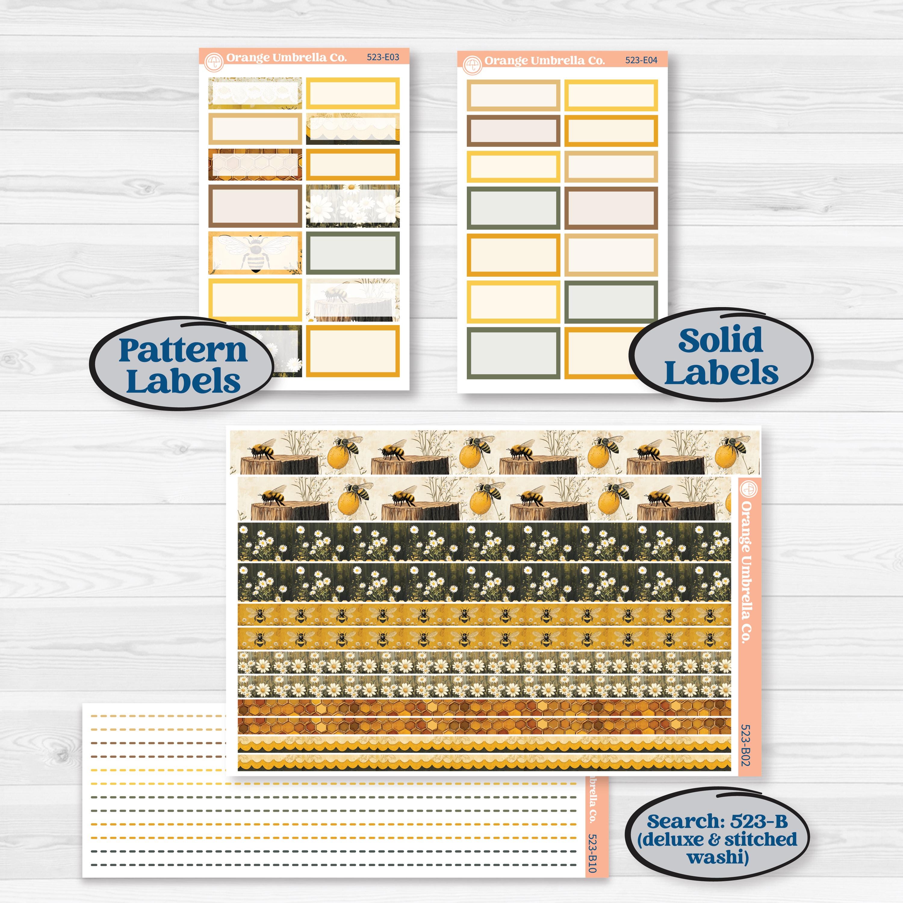 Honeybee Garden | Hobonichi Cousin Weekly & Daily Planner Kit Stickers | Bumble | KIT-523-E