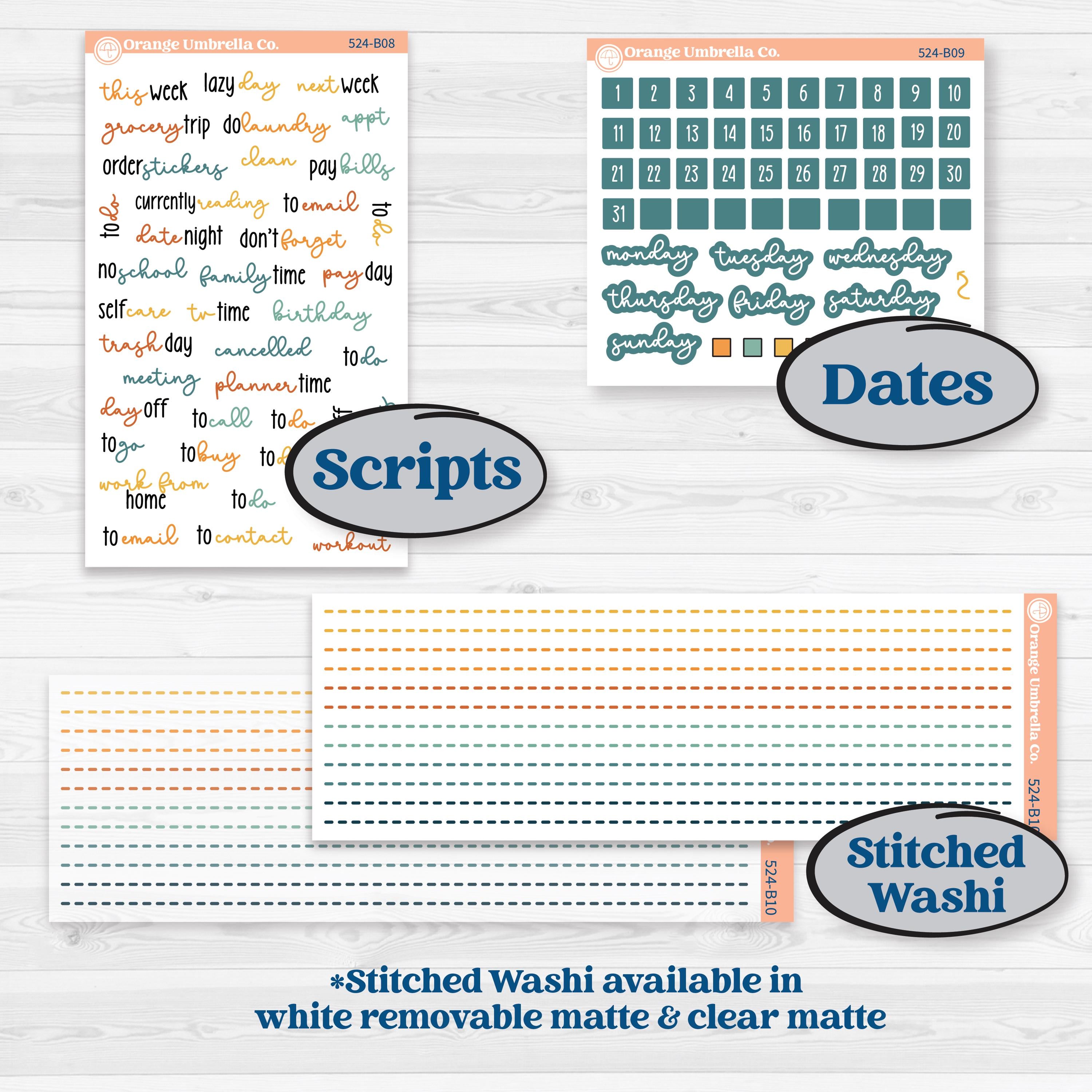 Summer Road Trip | Weekly Add-On Planner Kit Stickers | Road Less Traveled | KIT-524-B