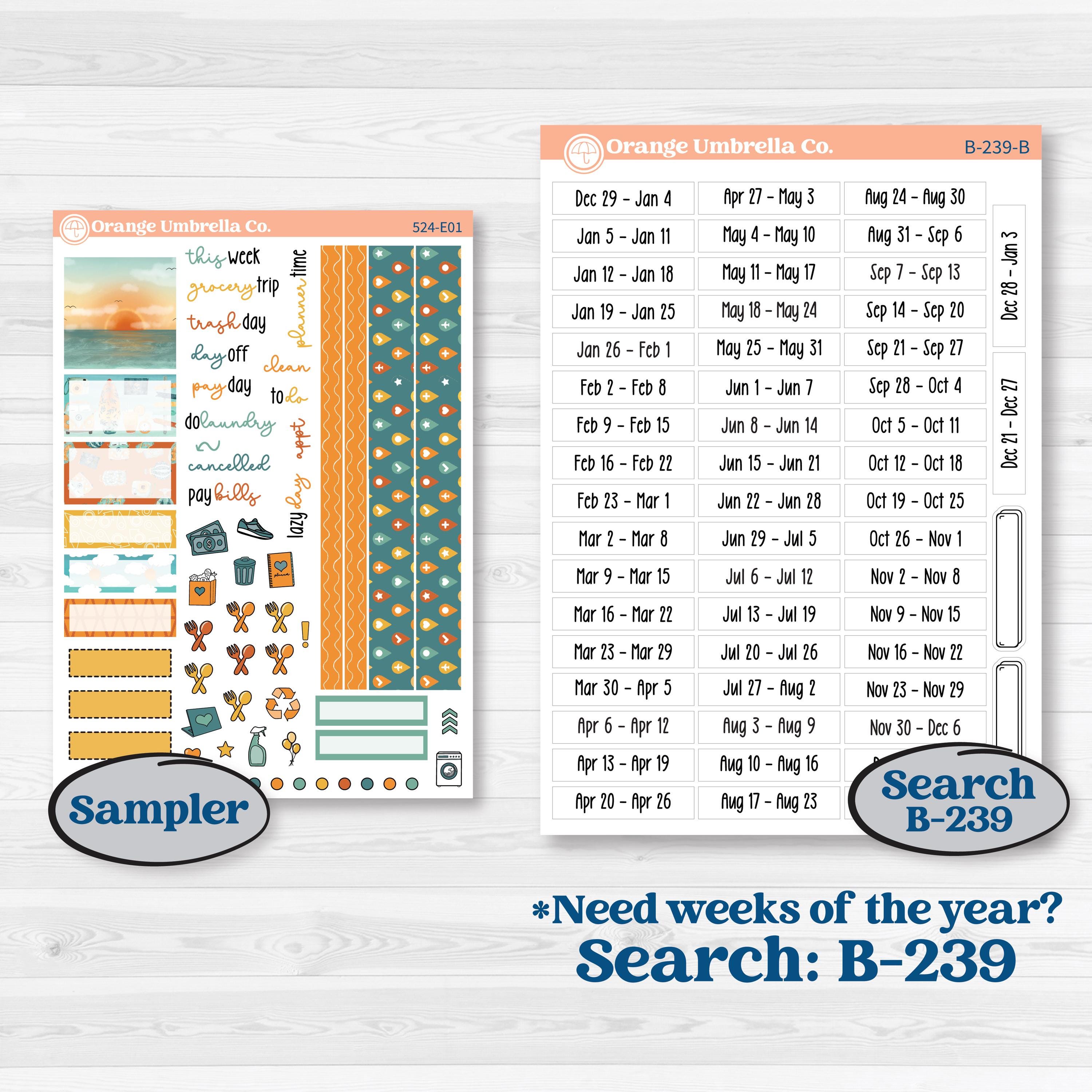 Summer Road Trip | Hobonichi Cousin Weekly & Daily Planner Kit Stickers | Road Less Traveled | KIT-524-E