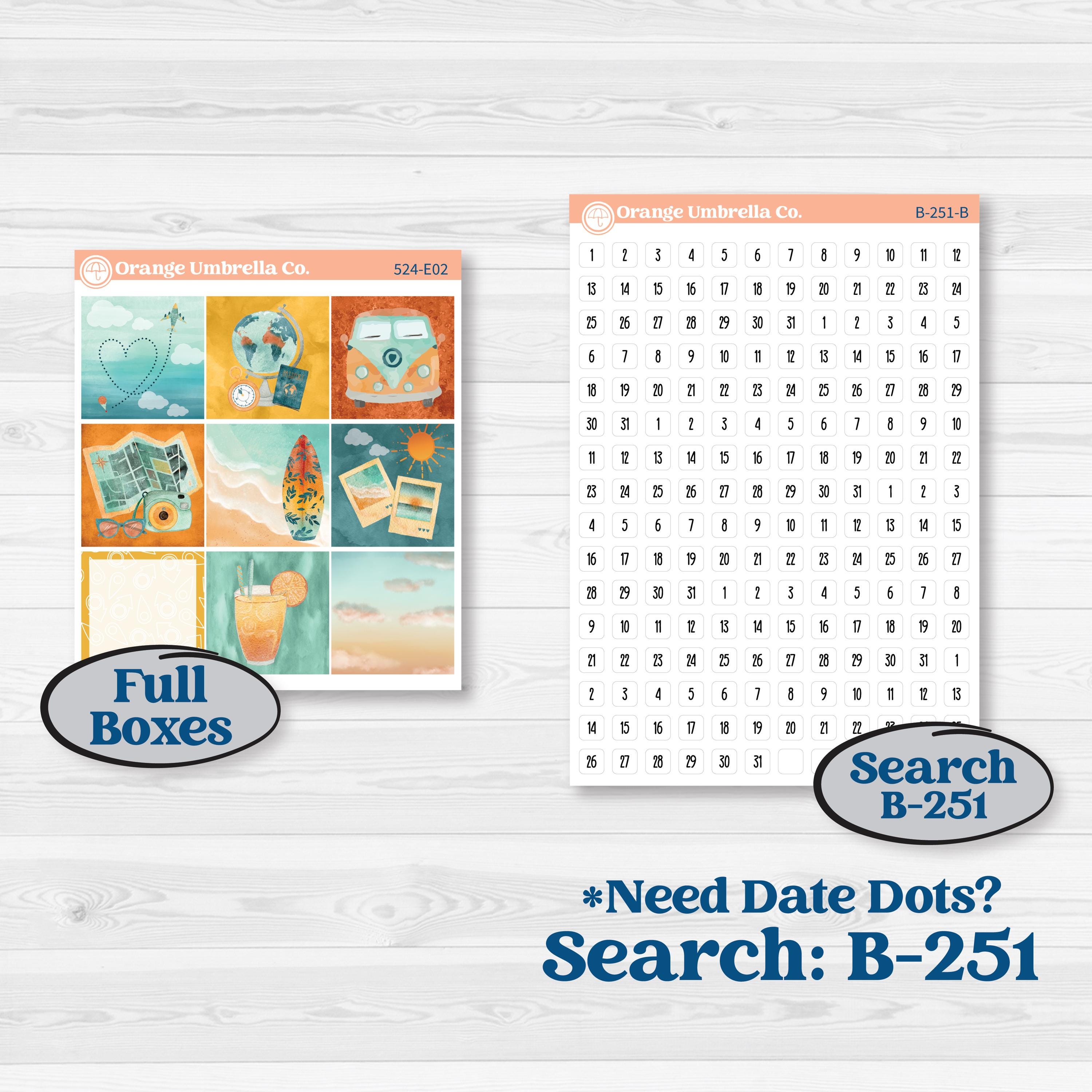 Summer Road Trip | Hobonichi Cousin Weekly & Daily Planner Kit Stickers | Road Less Traveled | KIT-524-E