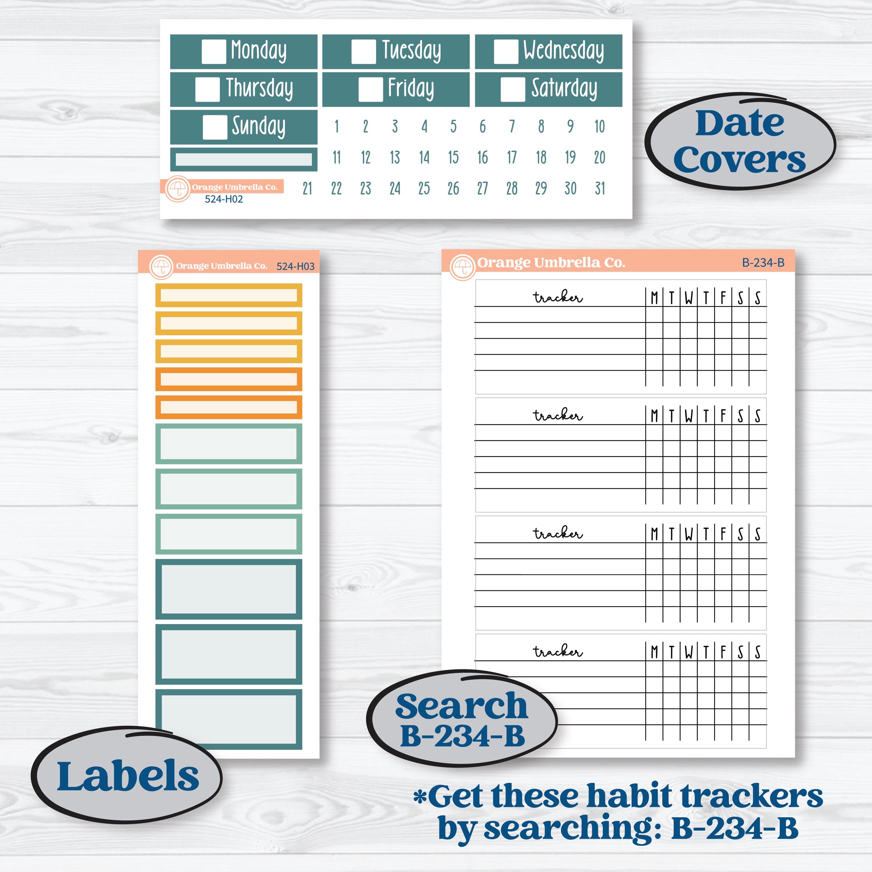 Summer Road Trip | Plum Vertical Priorities 7x9 Planner Kit Stickers | Road Less Traveled | KIT-524-H