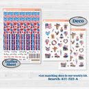 Memorial Day Kit | Hobonichi Cousin Weekly & Daily Planner Kit Stickers | Arlington | KIT-525-E