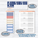 Memorial Day Kit | Plum Vertical Priorities 7x9 Planner Kit Stickers | Arlington | KIT-525-H