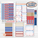 Memorial Day Kit | 7x9 Plum Daily Planner Kit Stickers | Arlington | KIT-525-L