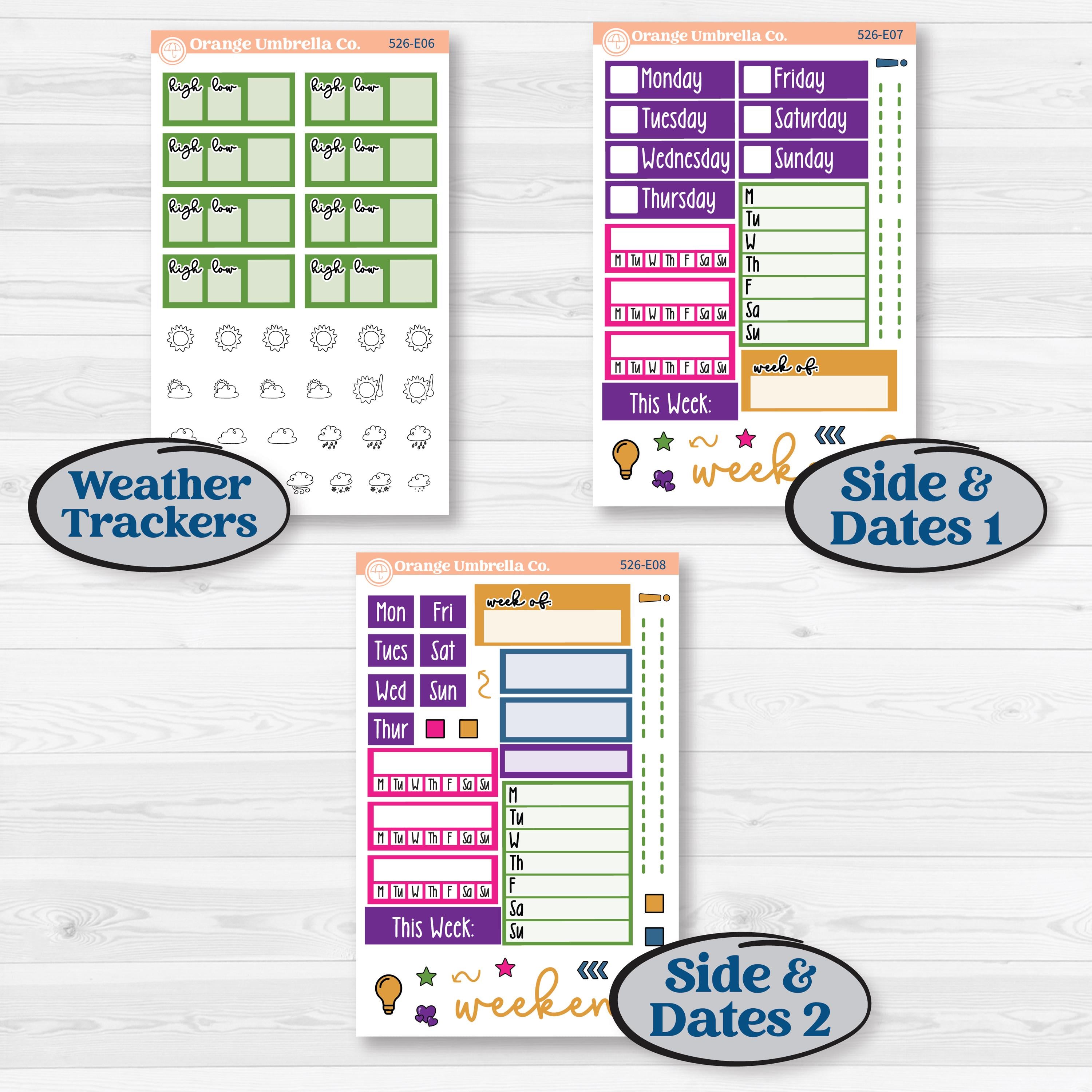 Cinco De Mayo Kit | Hobonichi Cousin Weekly & Daily Planner Kit Stickers | Señor Chili | KIT-526-E
