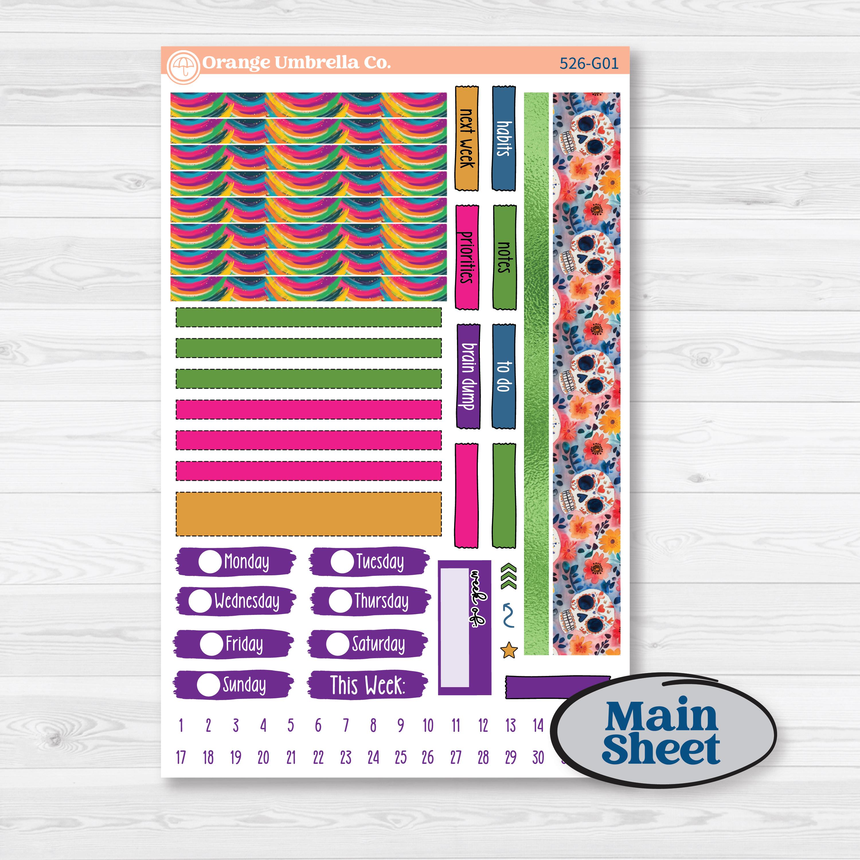 Cinco De Mayo Kit | Erin Condren Weekly Dashboard Planner Kit Stickers | Señor Chili | KIT-526-G