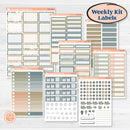 Neutral Botanical | Weekly Add-On Labels Planner Kit Stickers | Sage | KIT-527-C