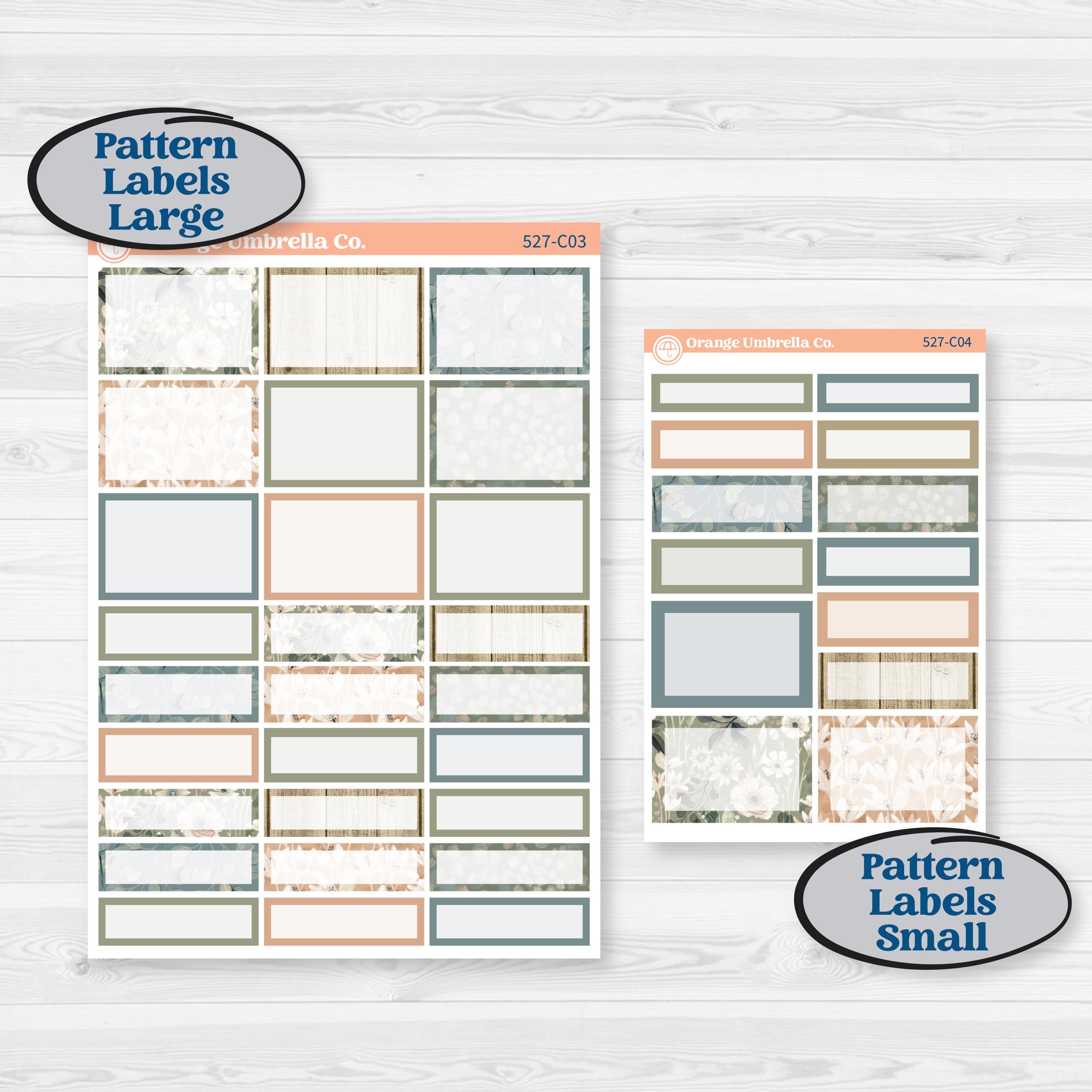 Neutral Botanical | Weekly Add-On Labels Planner Kit Stickers | Sage | KIT-527-C