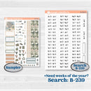 Neutral Botanical | Hobonichi Cousin Weekly & Daily Planner Kit Stickers | Sage | KIT-527-E