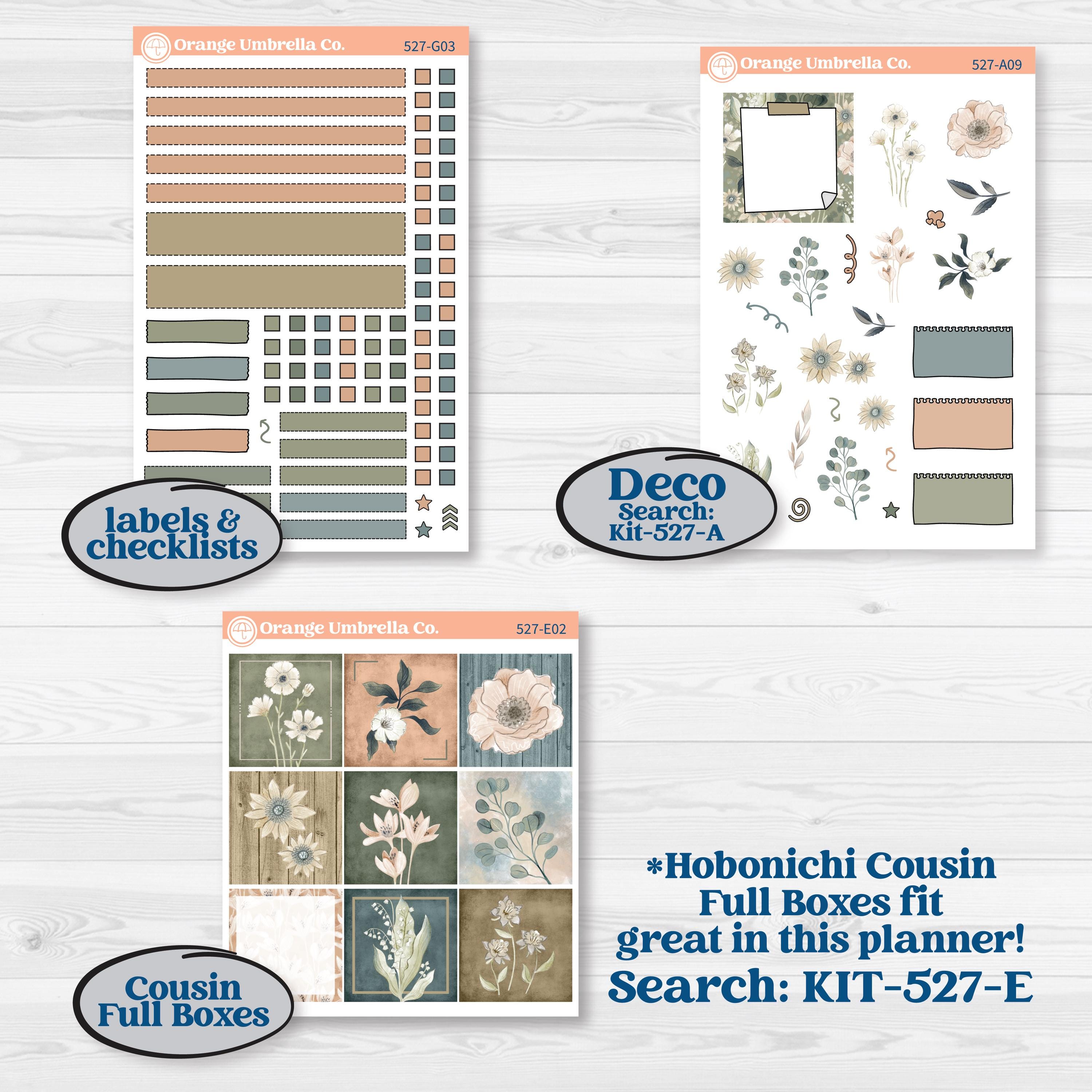 Neutral Botanical | Erin Condren Weekly Dashboard Planner Kit Stickers | Sage | KIT-527-G