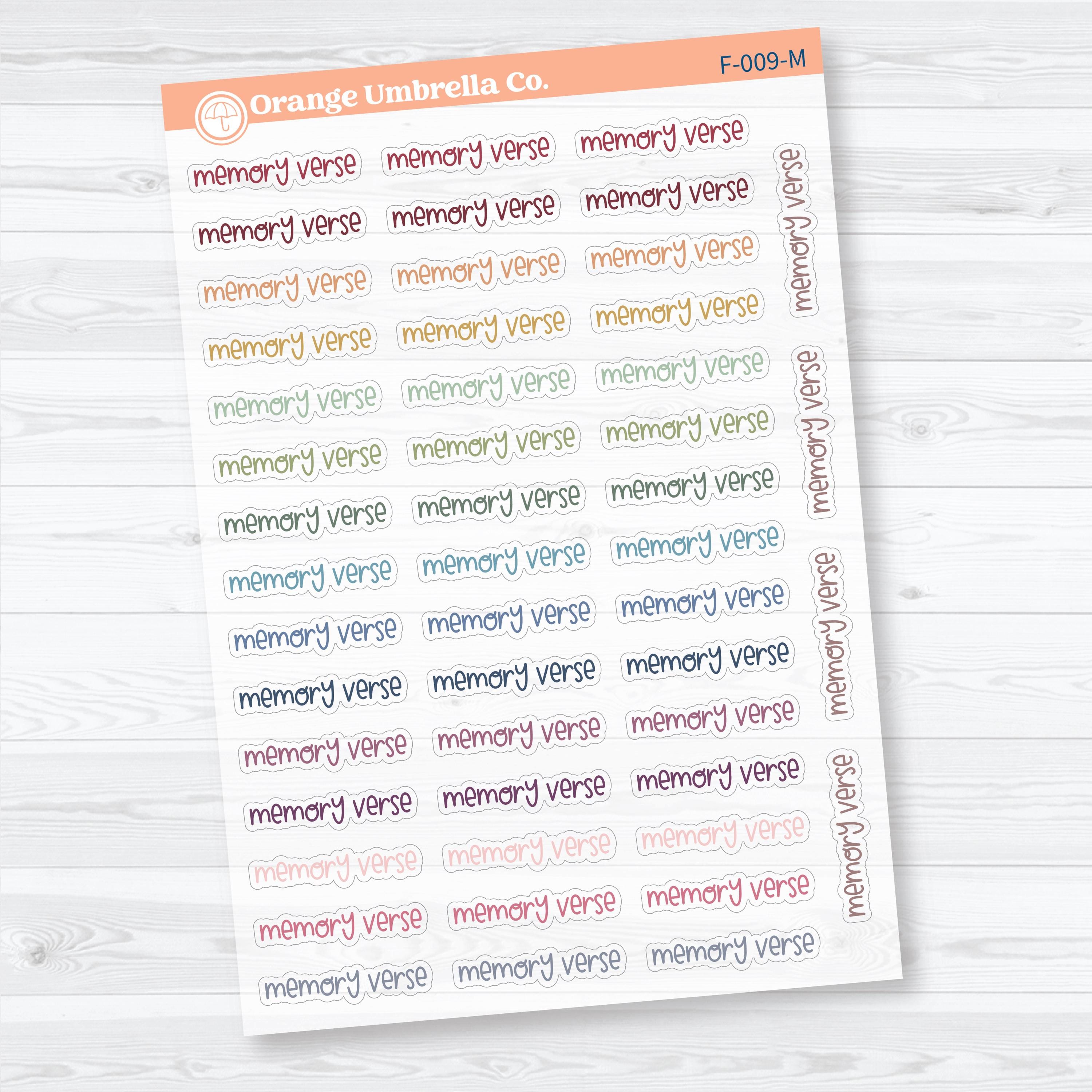 Memory Verse Script | Clear Matte Faith Based Planner & Bible Journaling Stickers | F-009-CM