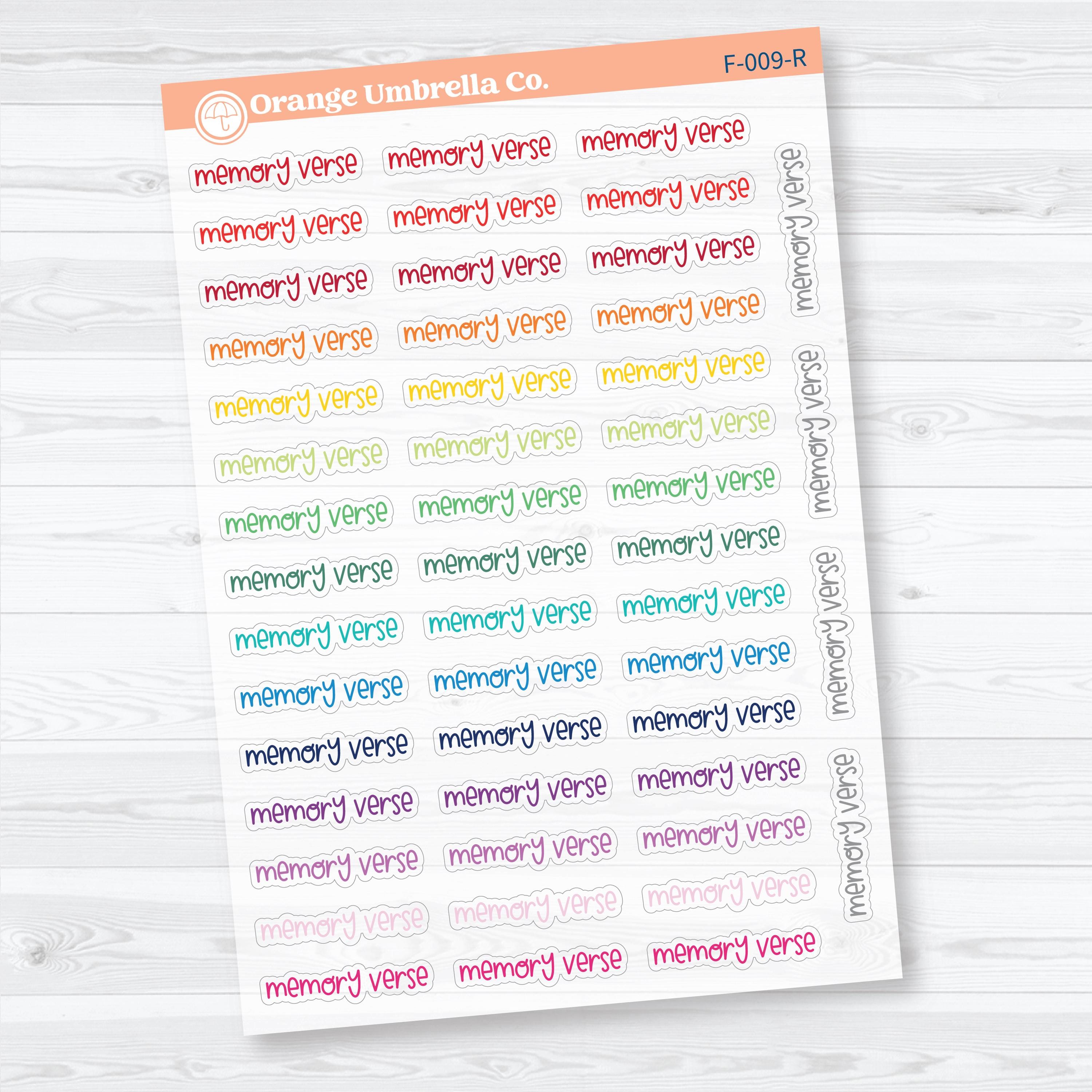 Memory Verse Script | Clear Matte Faith Based Planner & Bible Journaling Stickers | F-009-CM