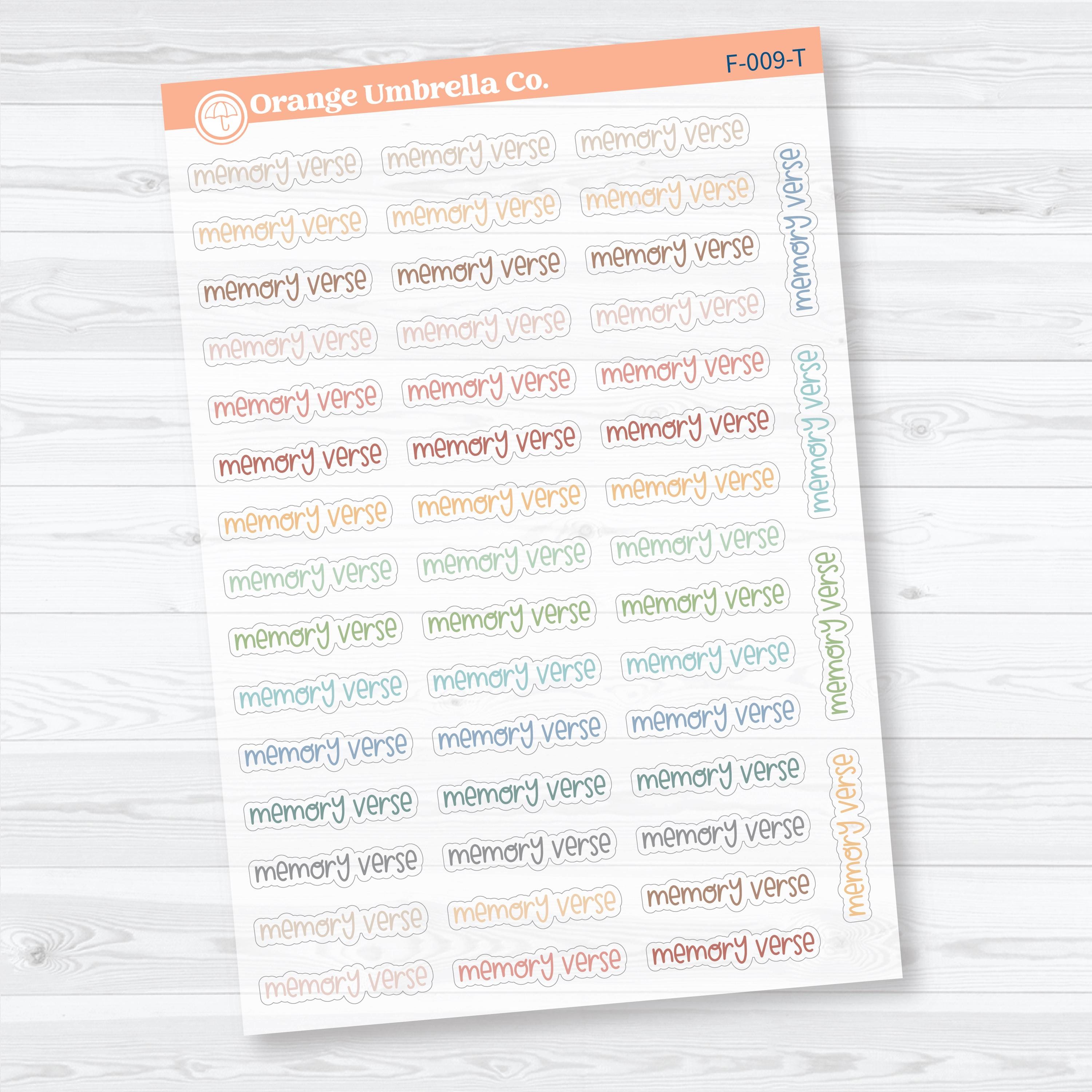 Memory Verse Script | Clear Matte Faith Based Planner & Bible Journaling Stickers | F-009-CM