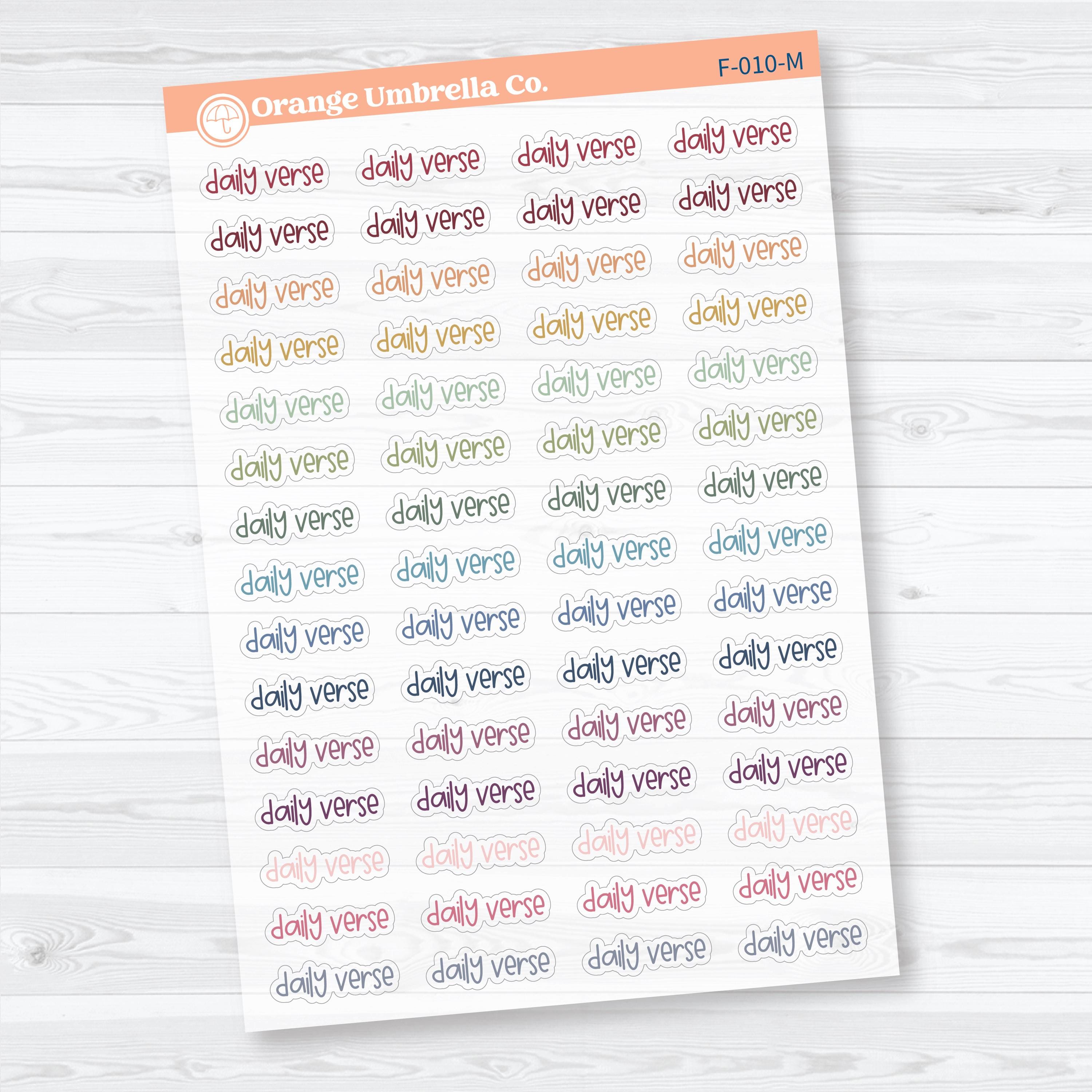 Daily Verse Script | Clear Matte Faith Based Planner Stickers | F-010-CM