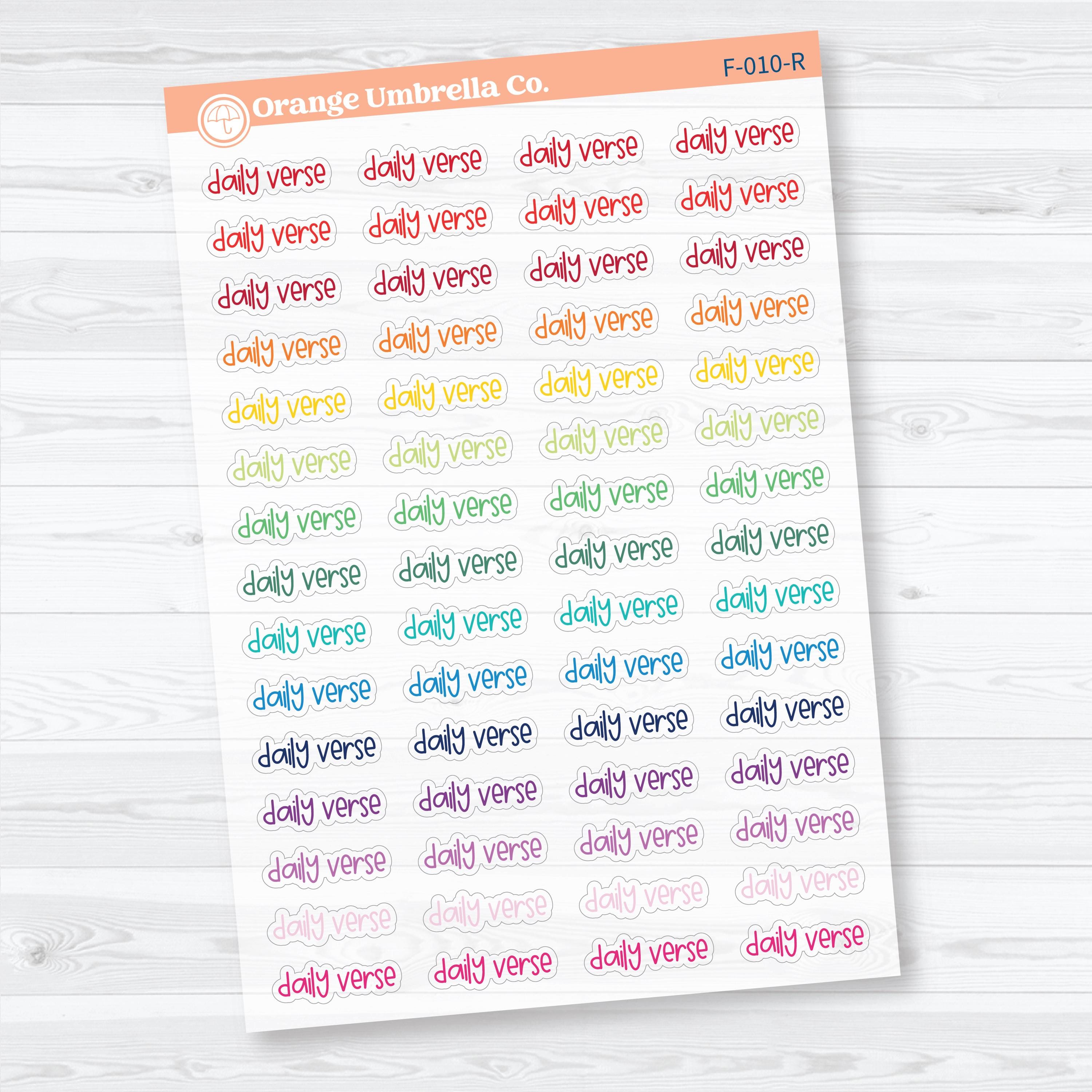 Daily Verse Script | Clear Matte Faith Based Planner Stickers | F-010-CM