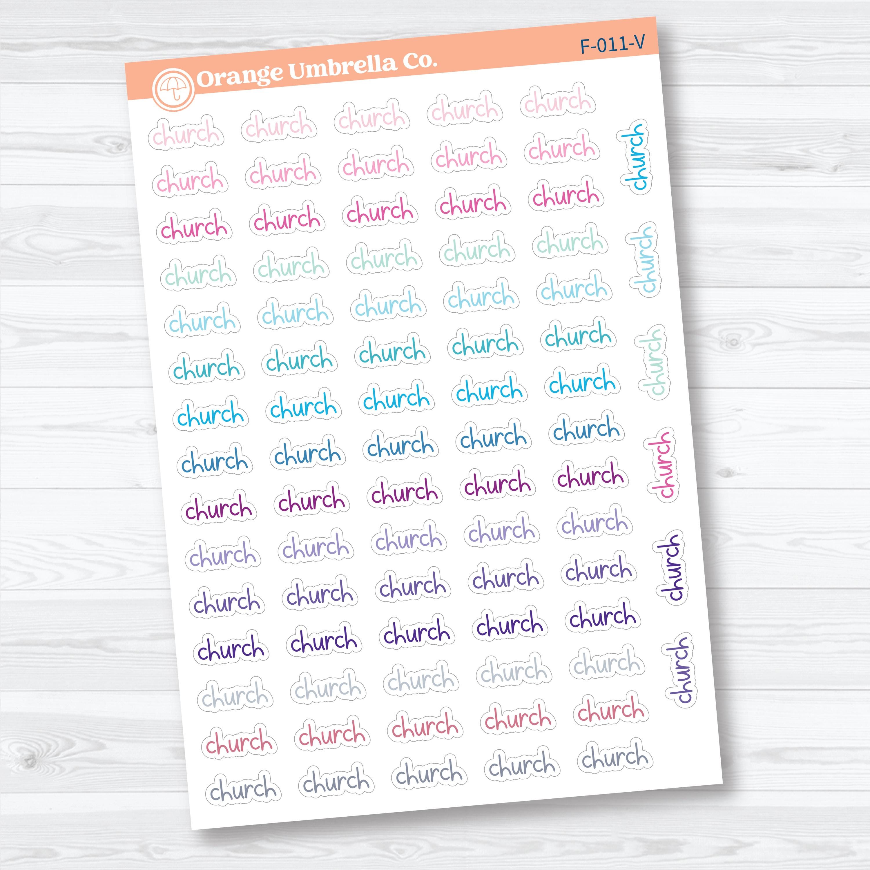 Church Script | Faith Based Planner Stickers | F-011