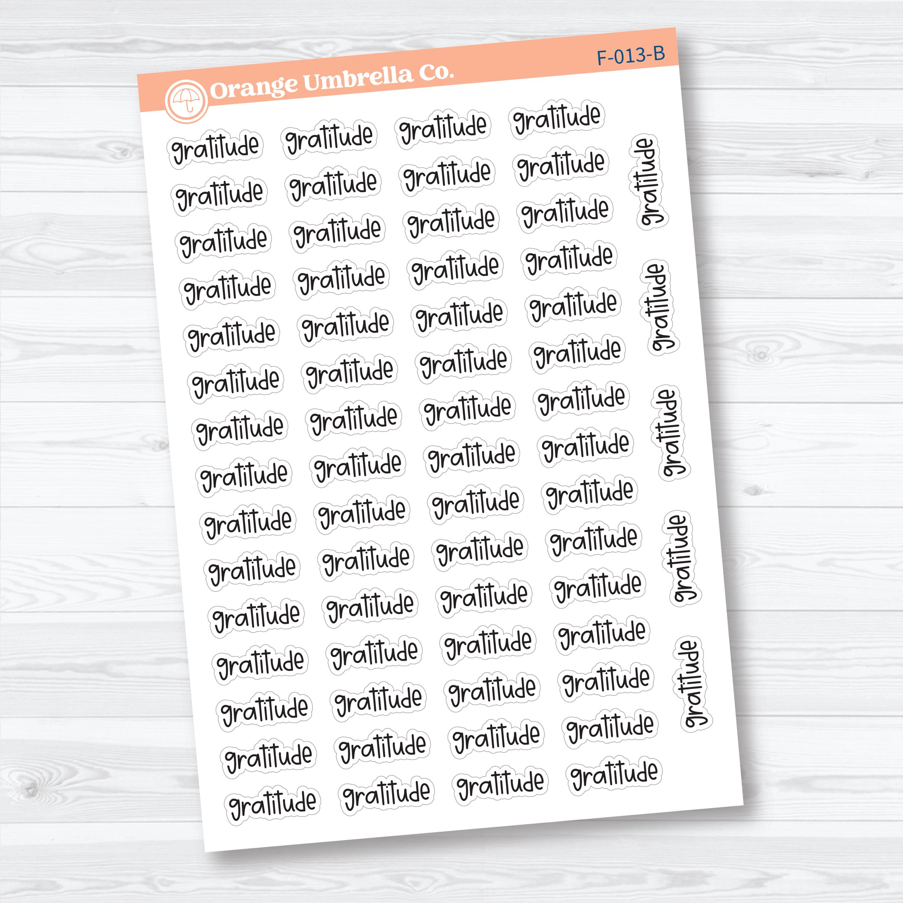 Gratitude Script | Faith Based Planner Stickers | F-013