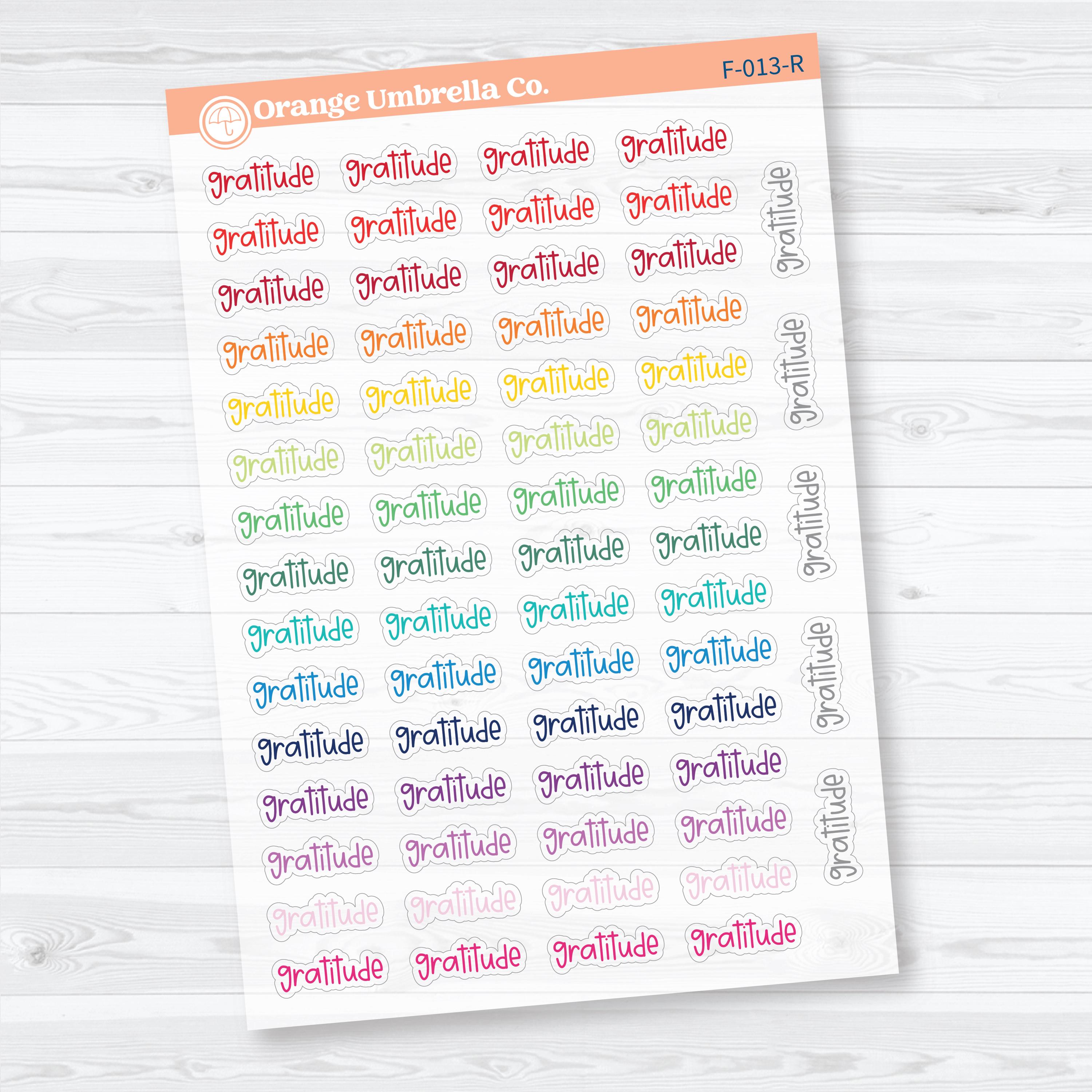 Gratitude Script | Clear Matte Faith Based Planner Stickers | F-013-CM