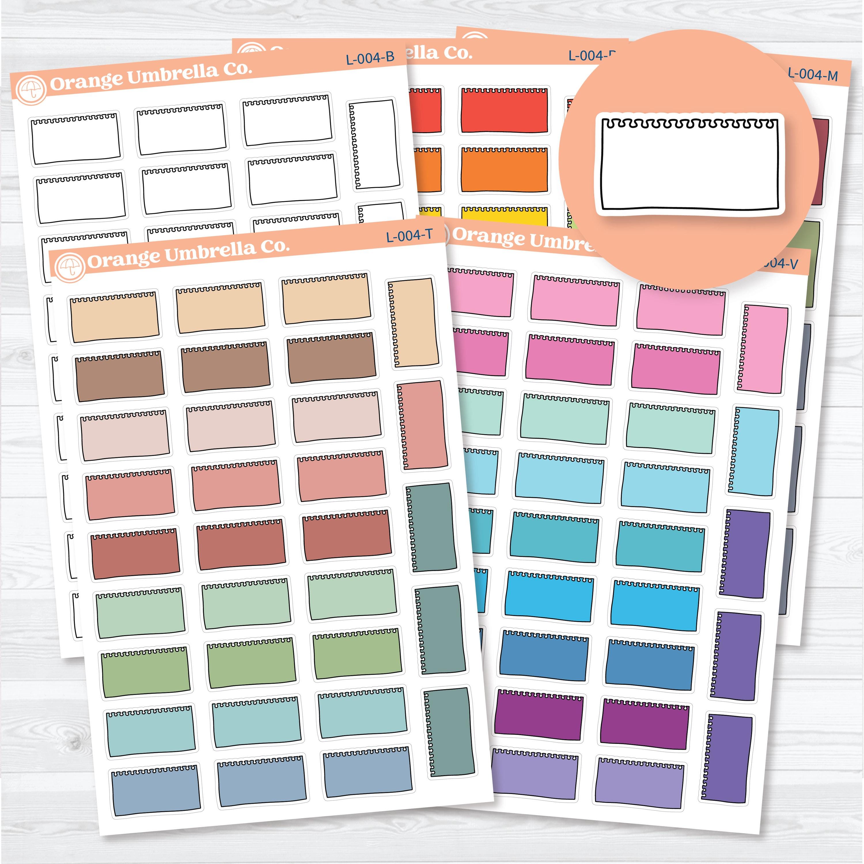 Ripped notebook page planner labels for journaling, planners, and Hobonichi Cousin layouts