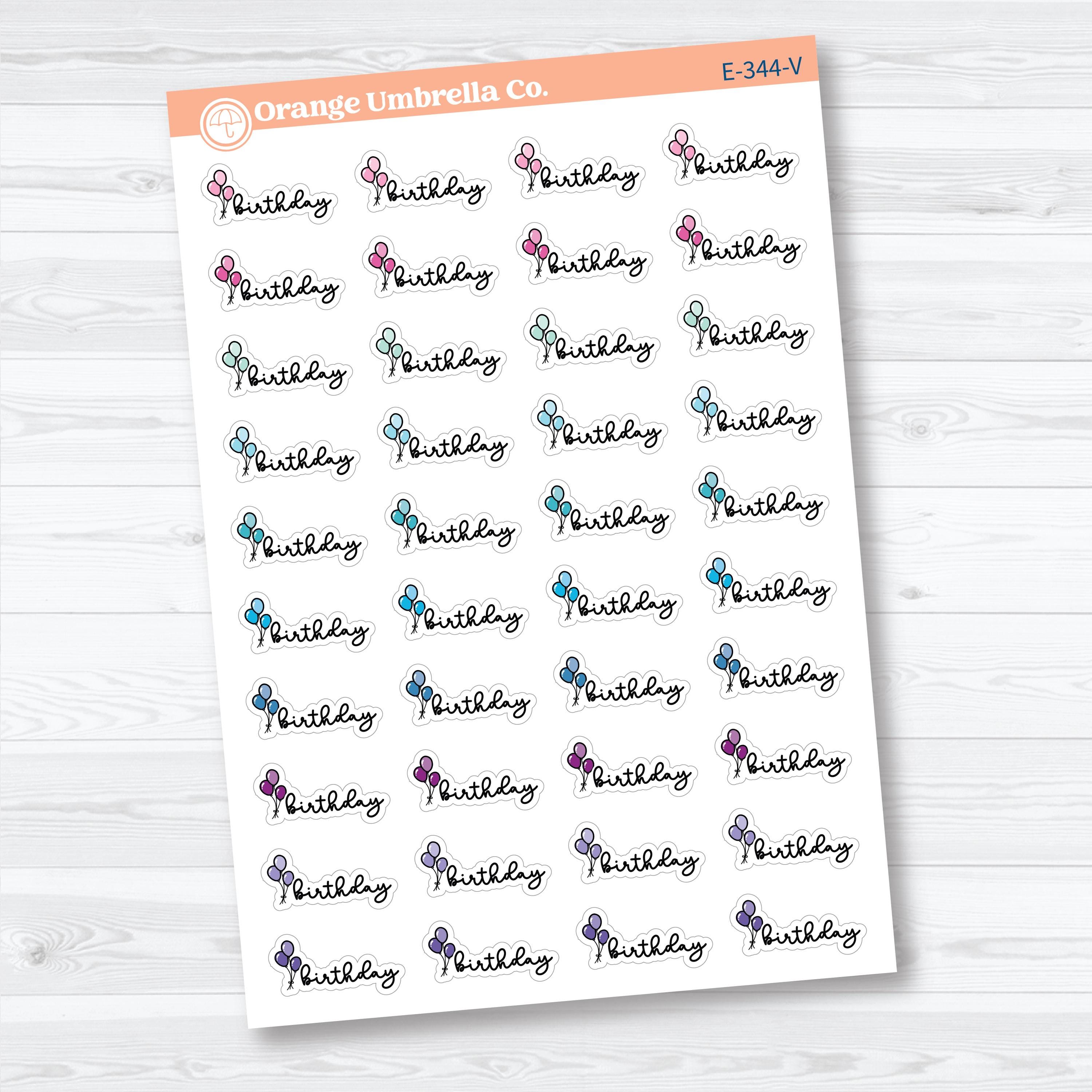 Birthday Event Label | Hand Doodled Planner Stickers | E-344