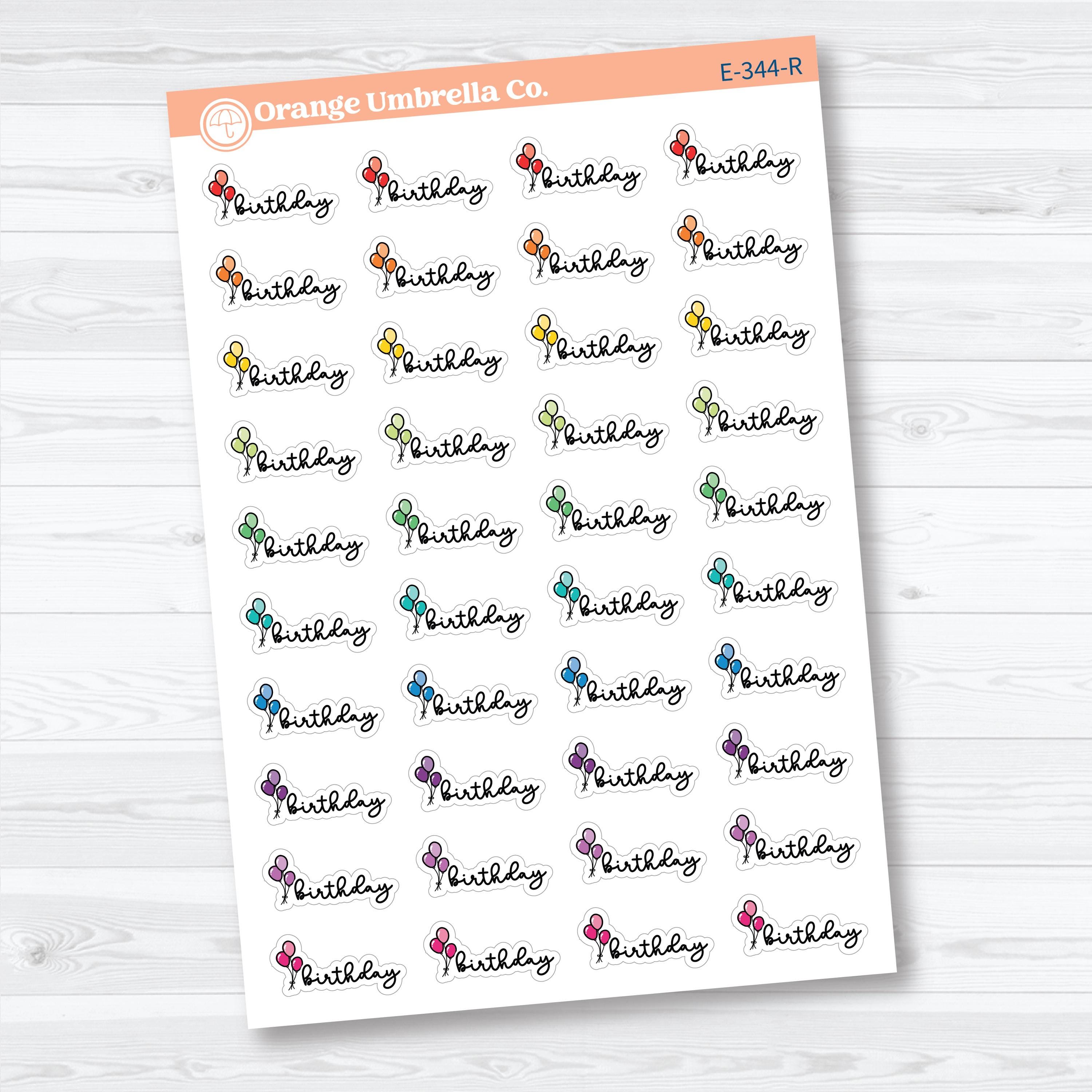 Birthday Event Label | Hand Doodled Planner Stickers | E-344