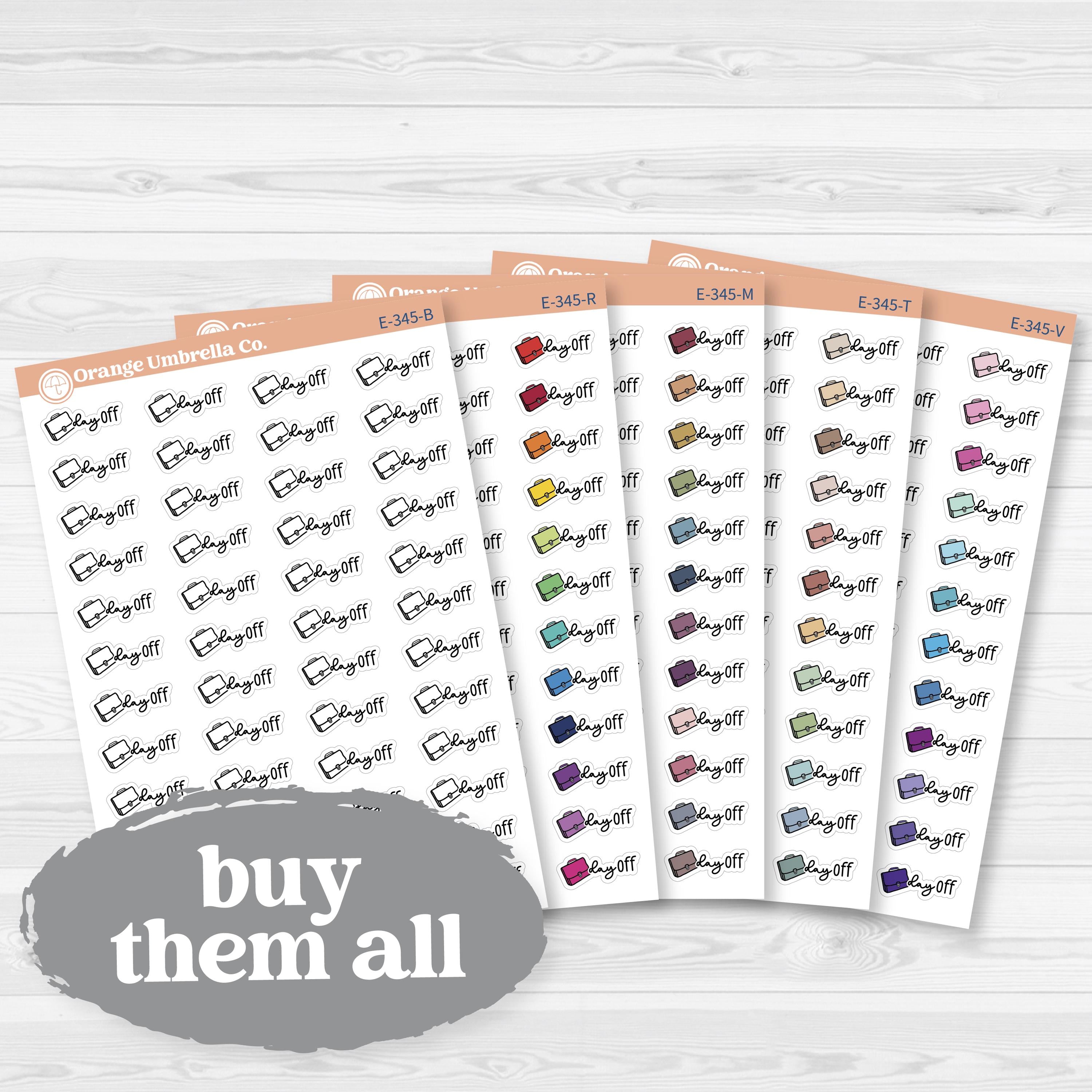 Day Off Event Labels | Hand Doodled Planner Stickers | F18 | E-345