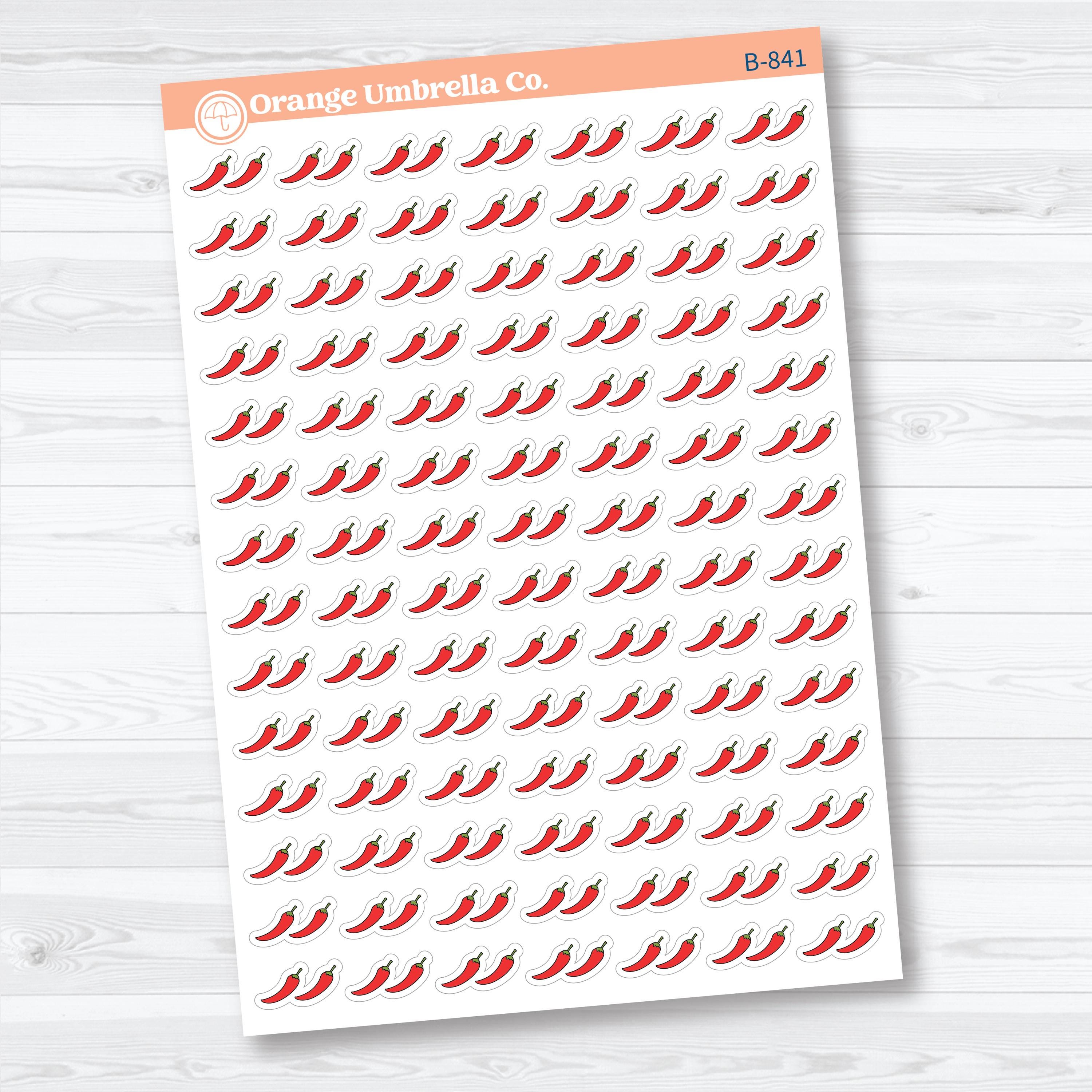 Spice Rating Reading Journal Planner Stickers | Spicy Book Tracker | B-838–B-842