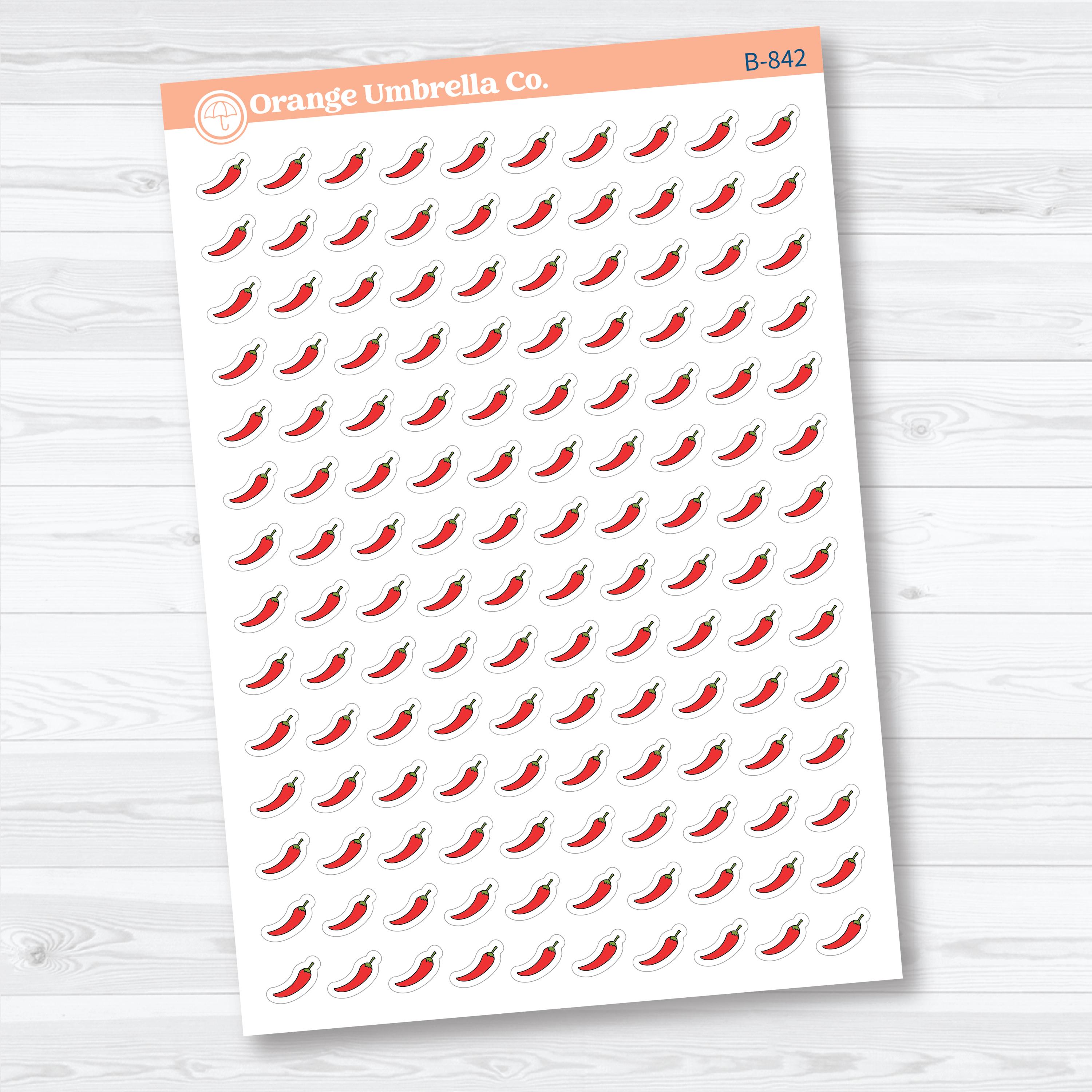 Spice Rating Reading Journal Planner Stickers | Spicy Book Tracker | B-838–B-842
