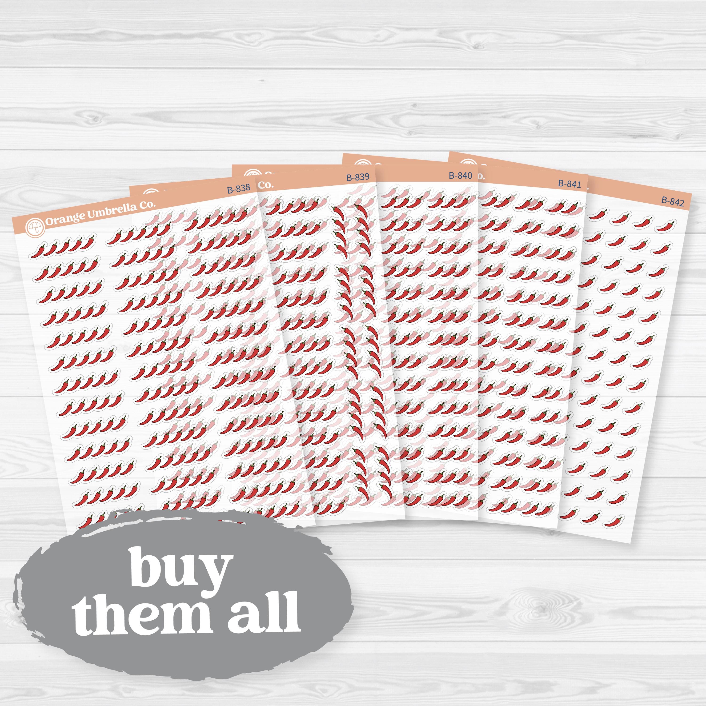 Spice Rating Reading Journal Planner Stickers | Spicy Book Tracker | B-838–B-842-CM