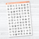 June Themed Icons Clear Matte Planner Stickers | Planner Stickers | I-207-CM