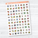 June Themed Icons Clear Matte Planner Stickers | Planner Stickers | I-207-CM