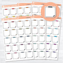 Doodled sticky note planner label stickers for Hobonichi Cousin planners and bullet journals