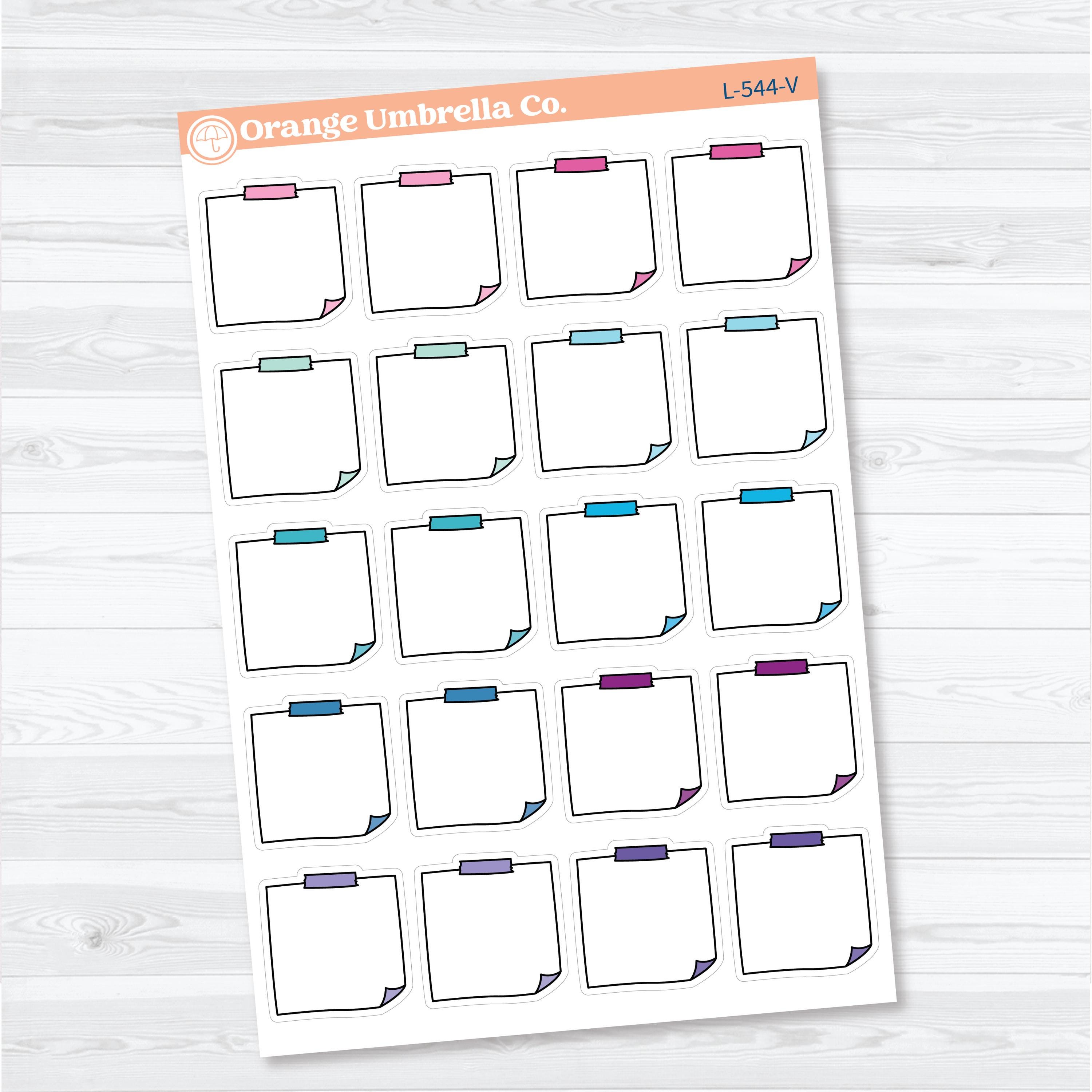 Doodled Sticky Note Planner Labels | Functional Planner Stickers | L-544