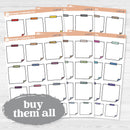 Sticky Note Journaling Planner Stickers | Doodled Note Boxes | C-477
